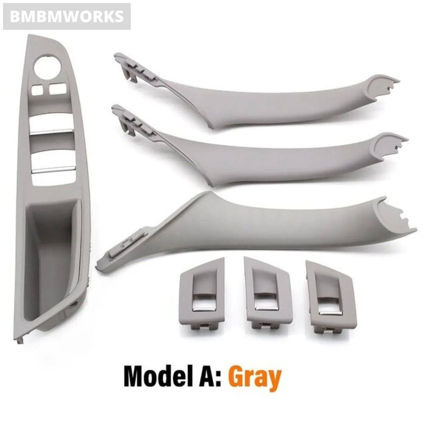 7Pcs Full Interior Door Handle Trim Set For Bmw 5 Series F10 F11 F18 Lhd