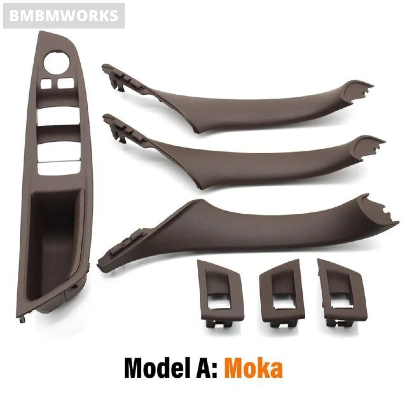 7Pcs Full Interior Door Handle Trim Set For Bmw 5 Series F10 F11 F18 Lhd