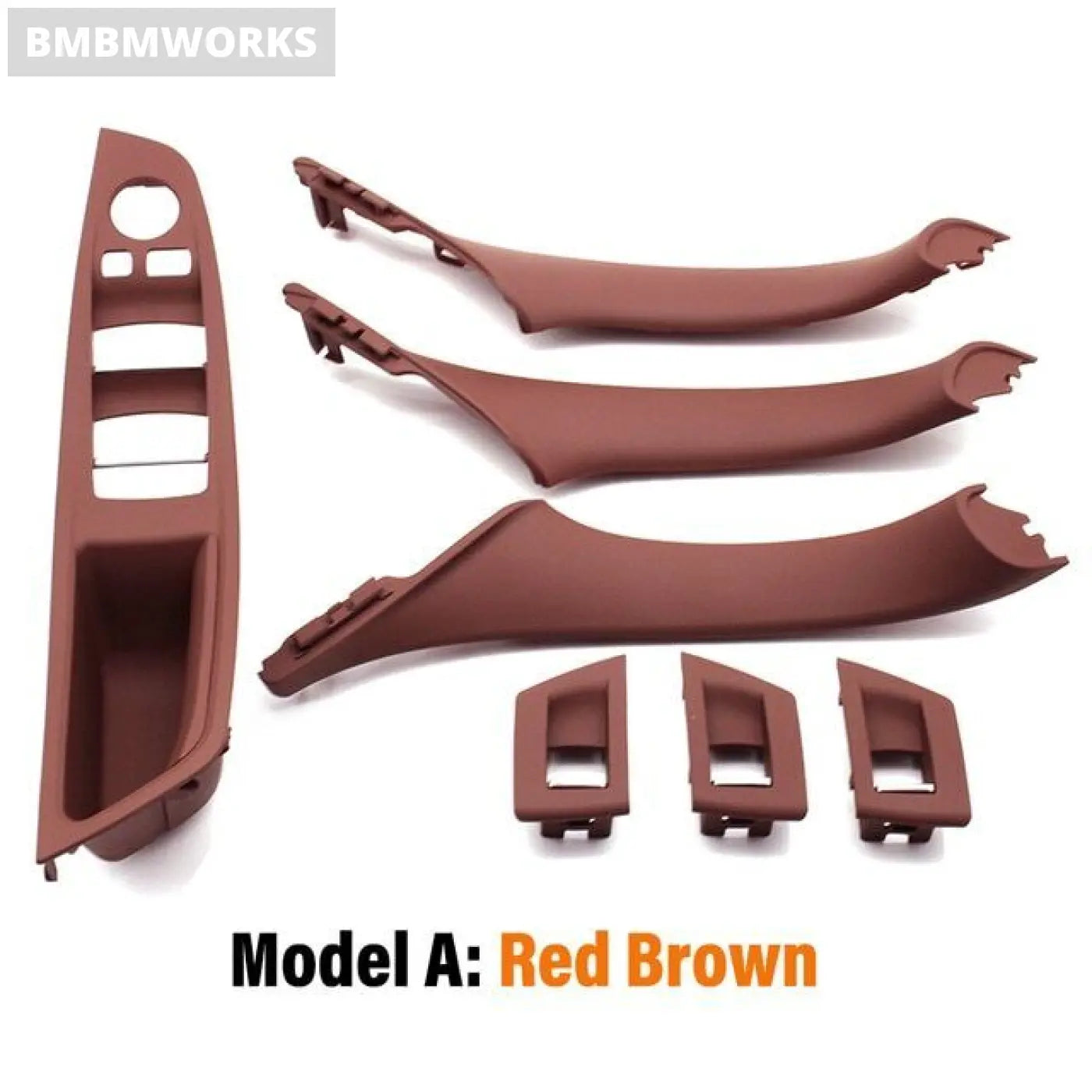 7Pcs Full Interior Door Handle Trim Set For Bmw 5 Series F10 F11 F18 Lhd