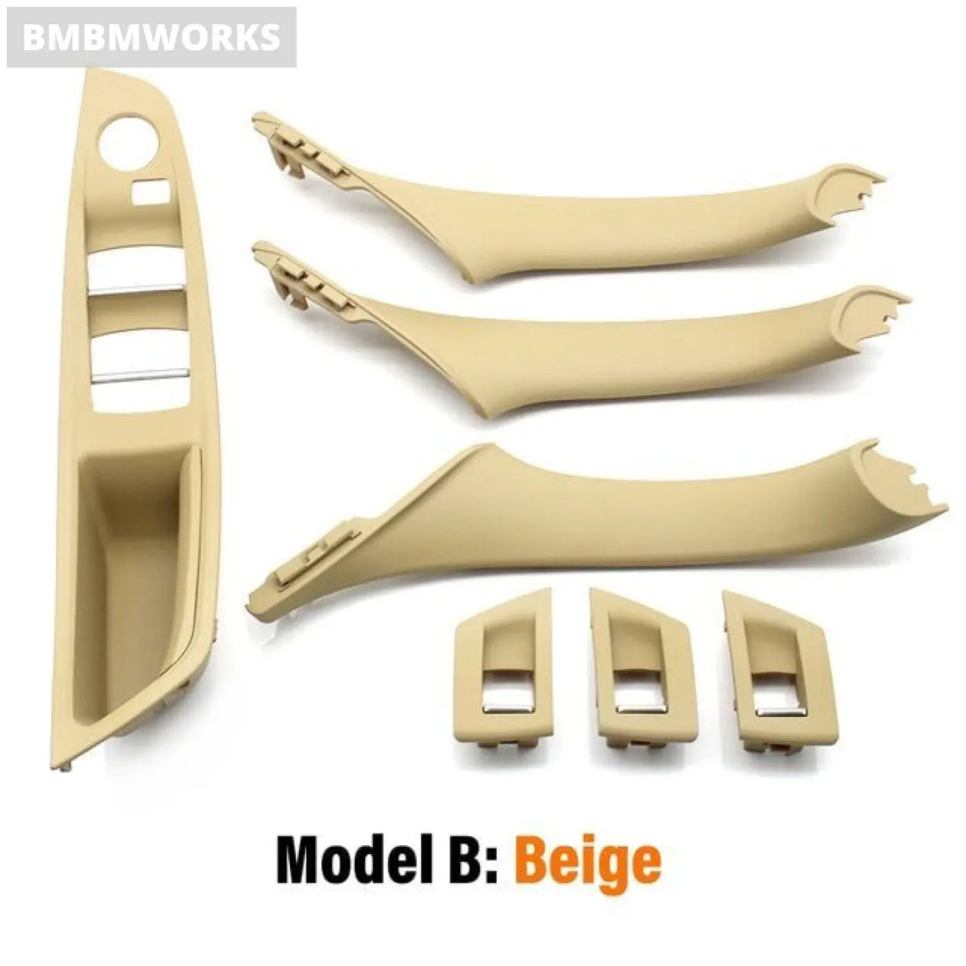 7Pcs Full Interior Door Handle Trim Set For Bmw 5 Series F10 F11 F18 Lhd