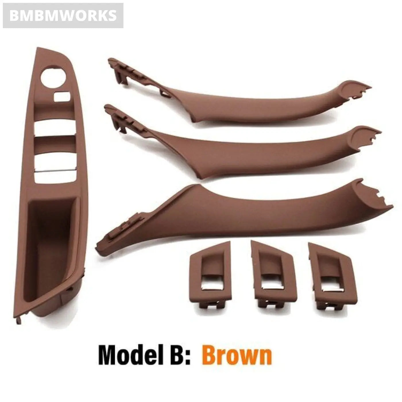 7Pcs Full Interior Door Handle Trim Set For Bmw 5 Series F10 F11 F18 Lhd