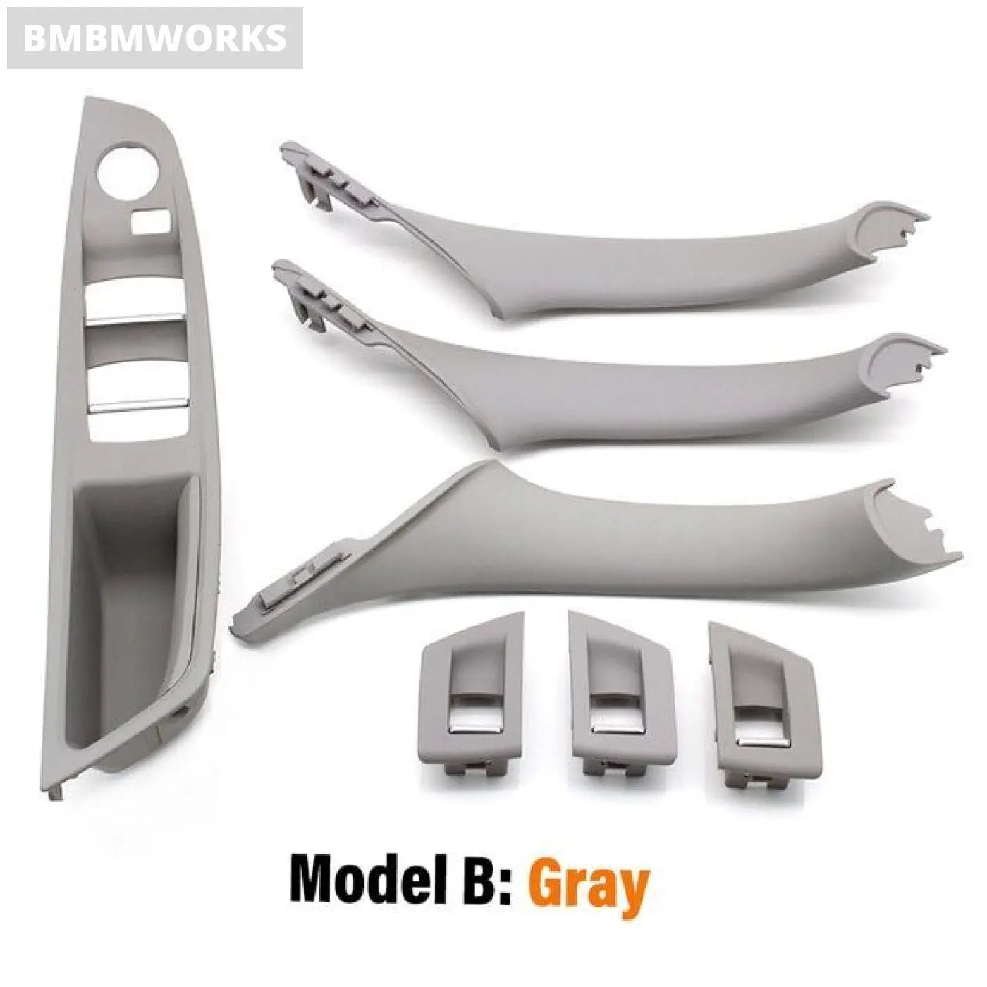 7Pcs Full Interior Door Handle Trim Set For Bmw 5 Series F10 F11 F18 Lhd