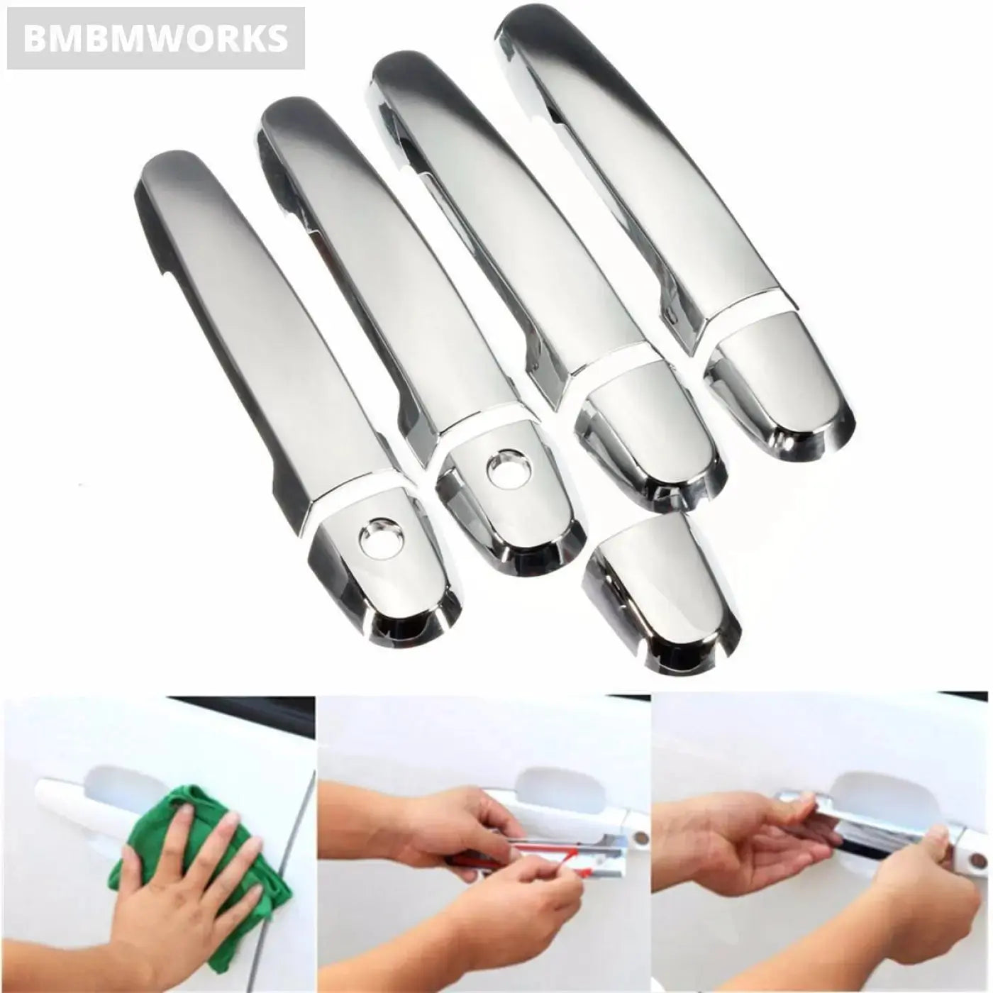 9Pcs Chrome Door Handle Covers Toyota Camry Rav4 Yaris Corolla 2003-2011