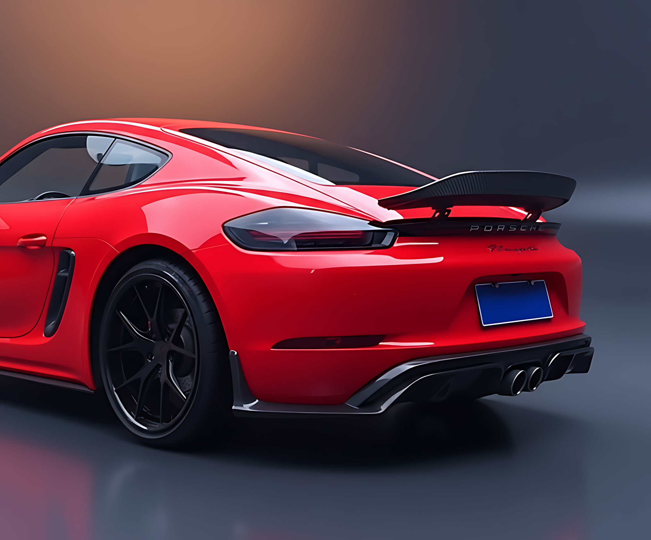 Porsche 718 982 Cayman / Boxster Rear Trunk Spoiler - Carbon Fiber / Forged Carbon / FRP Ducktail Wing