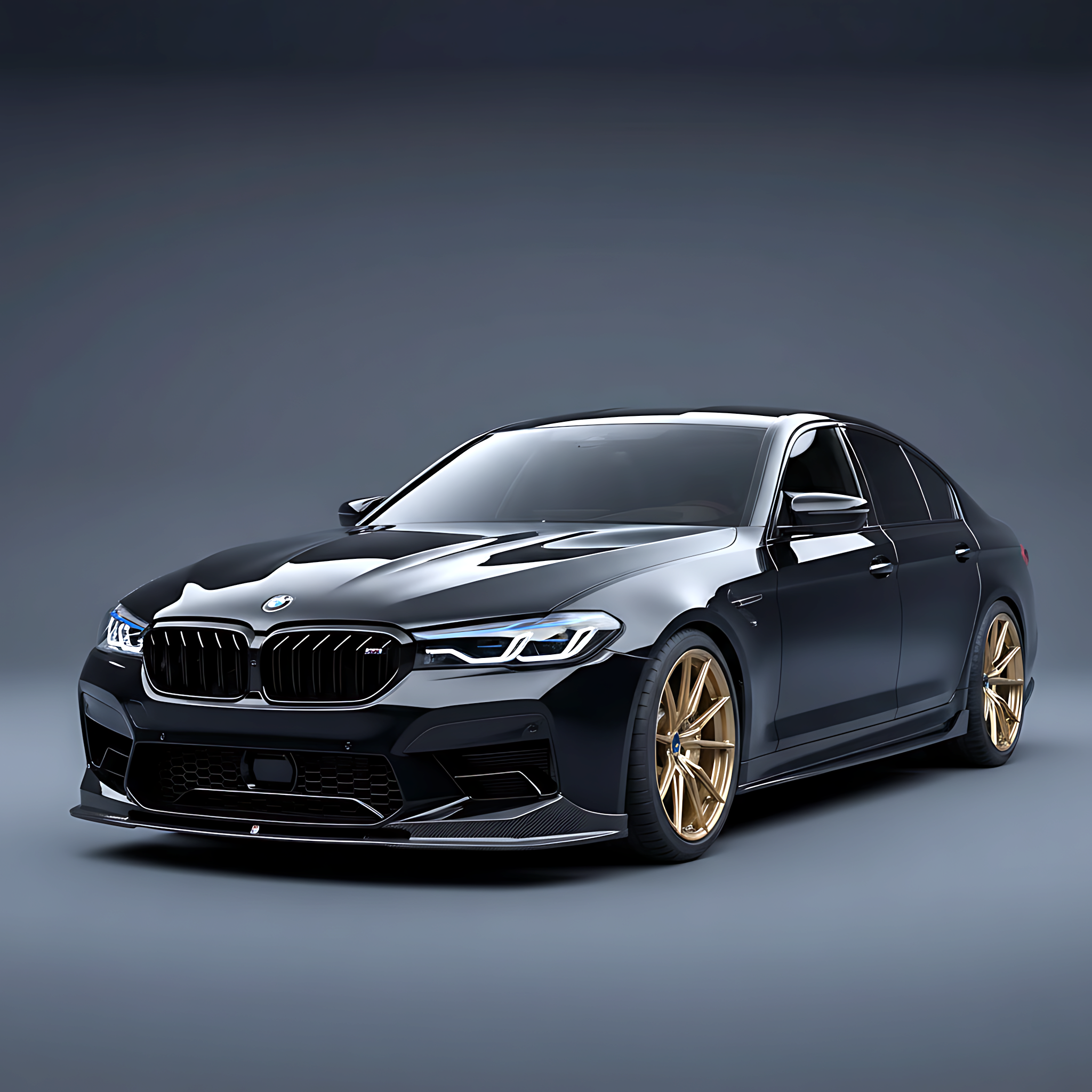 BMW M5 F90 LCI 2021+ Front Lip Spoiler — Carbon Fiber / Forged Carbon / FRP Chin Splitter Diffuser For BMW M5 F90