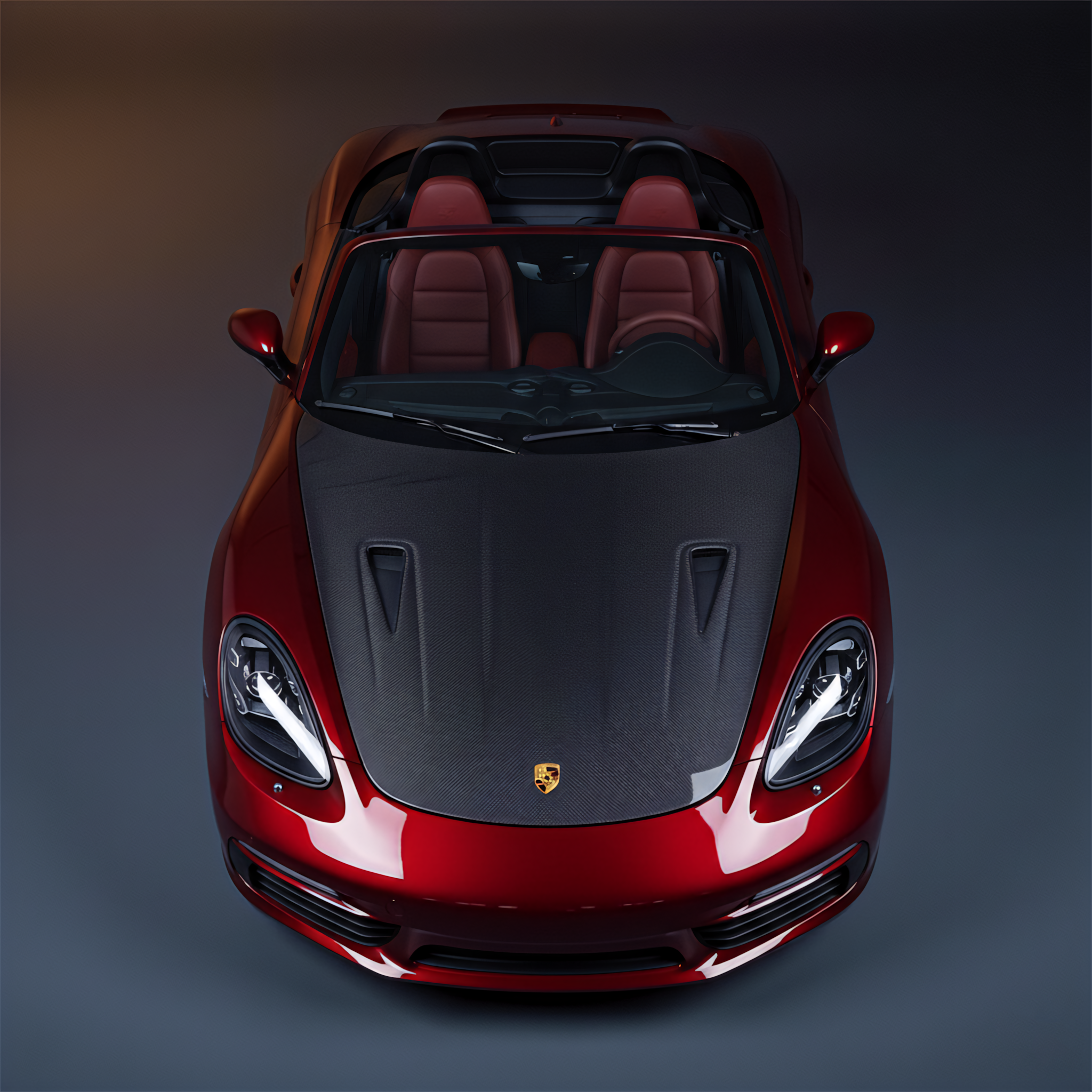 Porsche 718 982 Cayman / Boxster Hood - Carbon Fiber / Forged Carbon / FRP