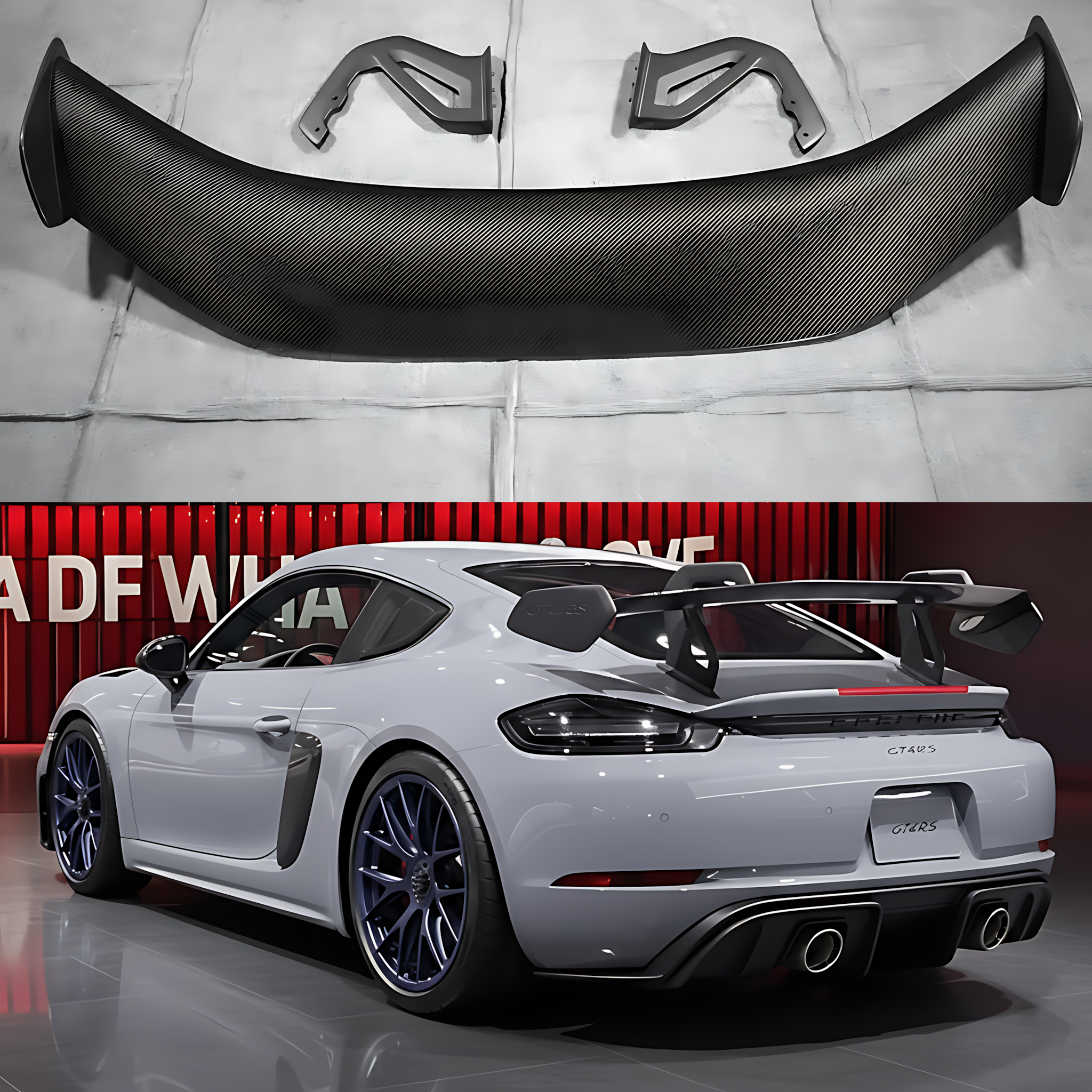 Porsche 718 (982) Cayman/Boxster GT4 RS-Style Carbon Fiber Wing Spoiler