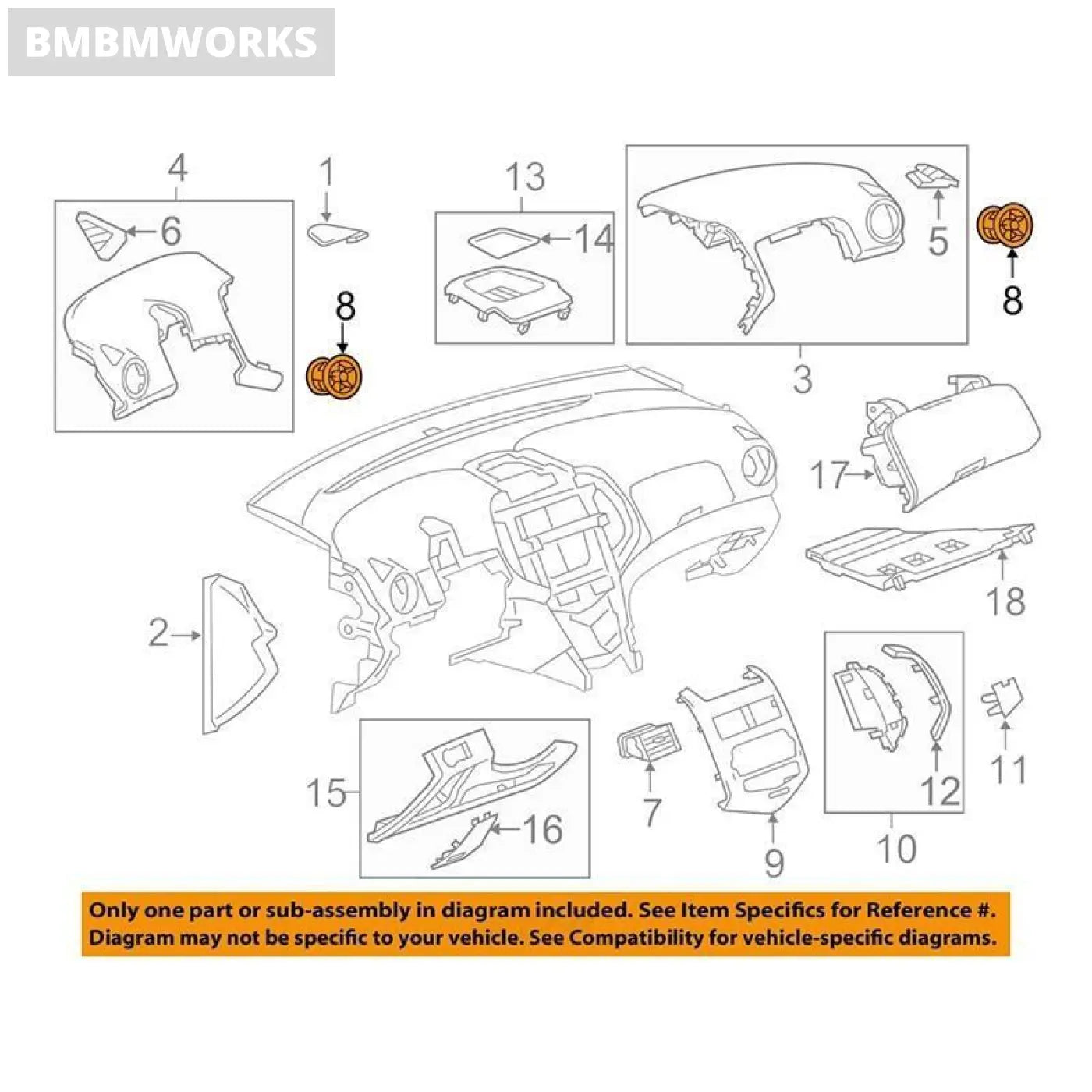 Air Conditioner Outlet Nozzle Chevrolet Aveo T300 Sonic Sedan 2012-2019