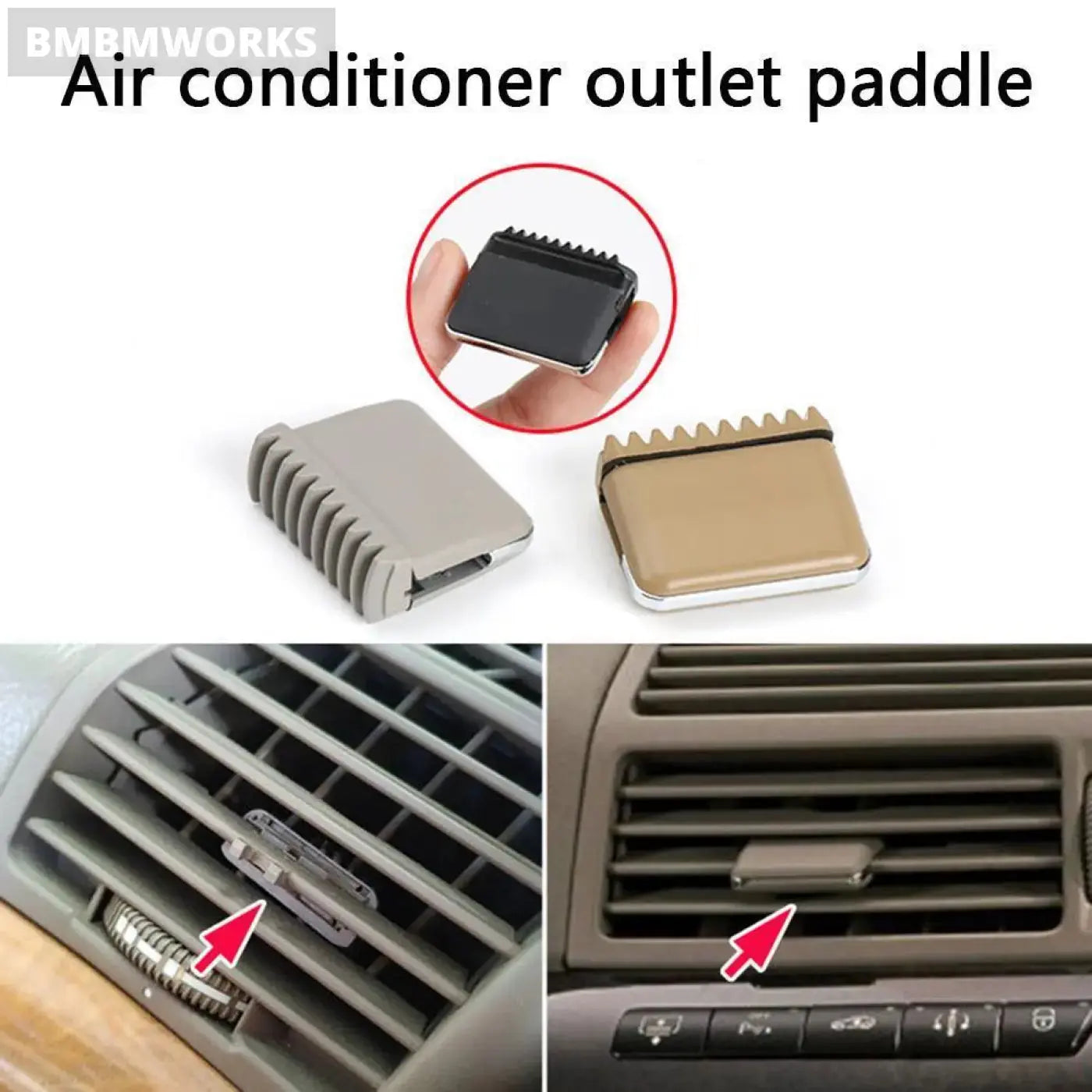 Air Vent Grey Tab Clip Outdoor Car Decoration Left/Right Ac For Mercedes Benz