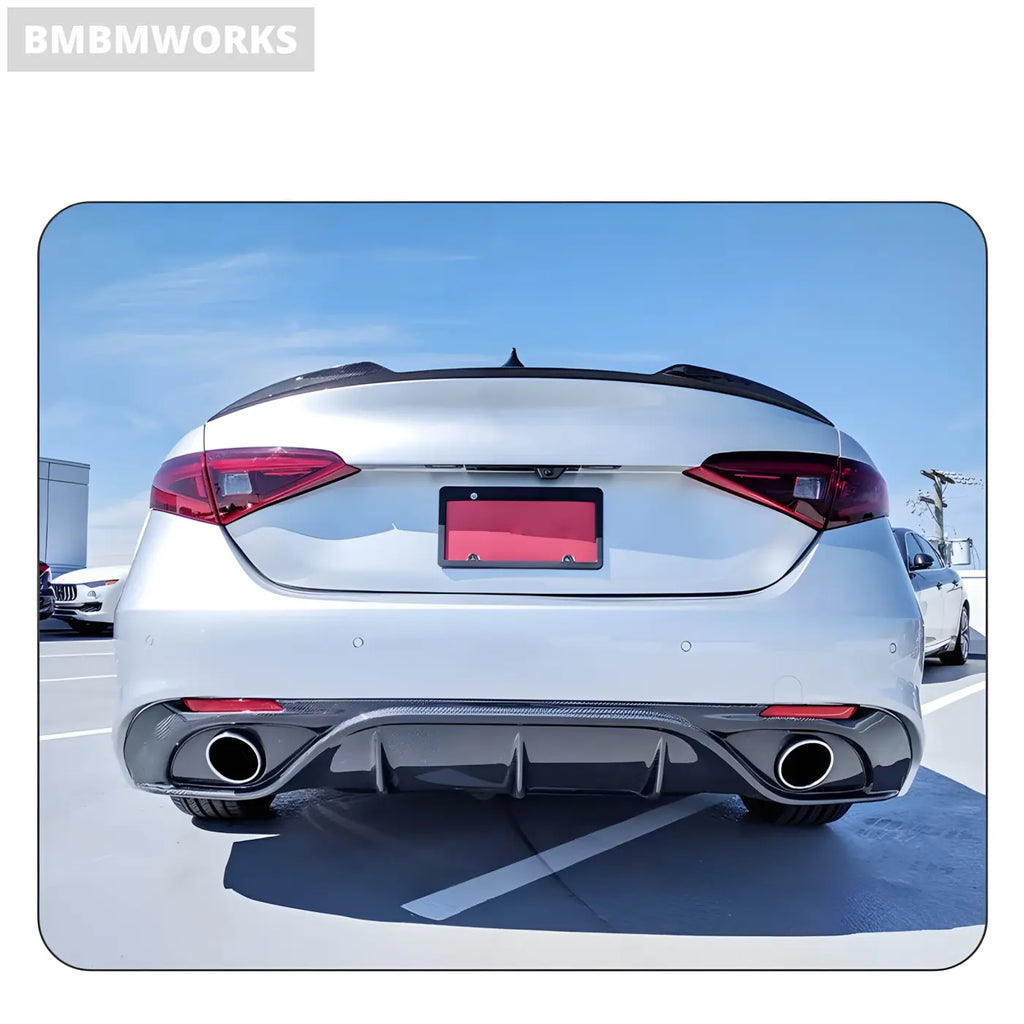 Alfa Romeo Giulia Carbon Fiber Rear Bumper Diffuser Body Kit (2016-2019) Body Kits & Performance 4