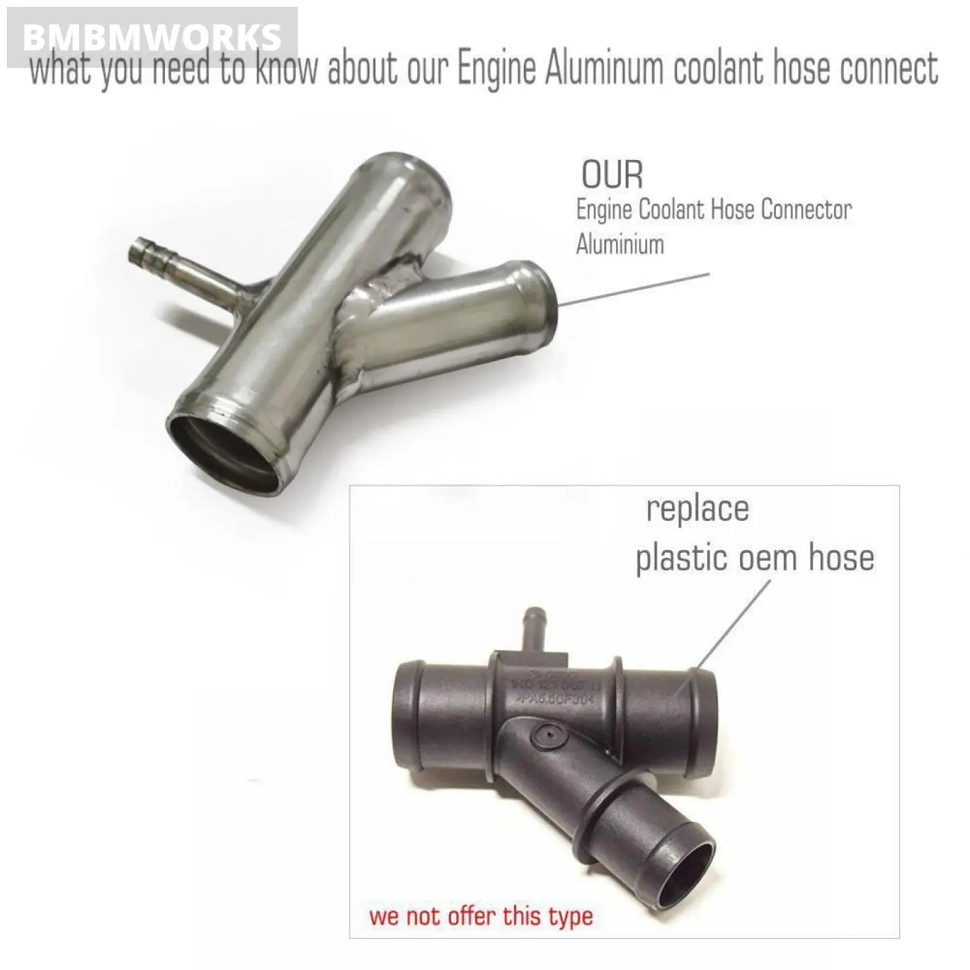 Aluminium Coolant Y Hose Pipe Flange Housing Vw Golf Jetta Passat Audi A3 Tt