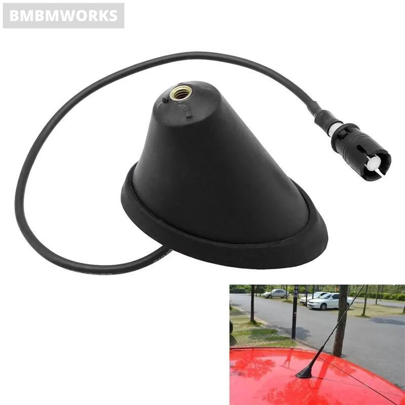 Am/Fm Roof Whip Black Aerial Antenna For Volkswagen Vw Passat Golf Jetta Polo