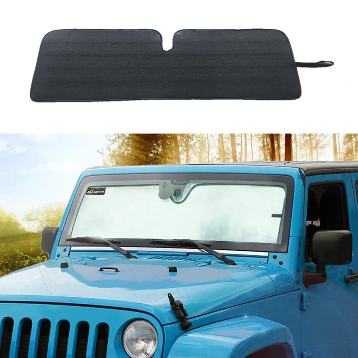 Anti Uv Ray Windshield Sun Visor Protector Cover Jeep Wrangler Tj Jk 1997-2017