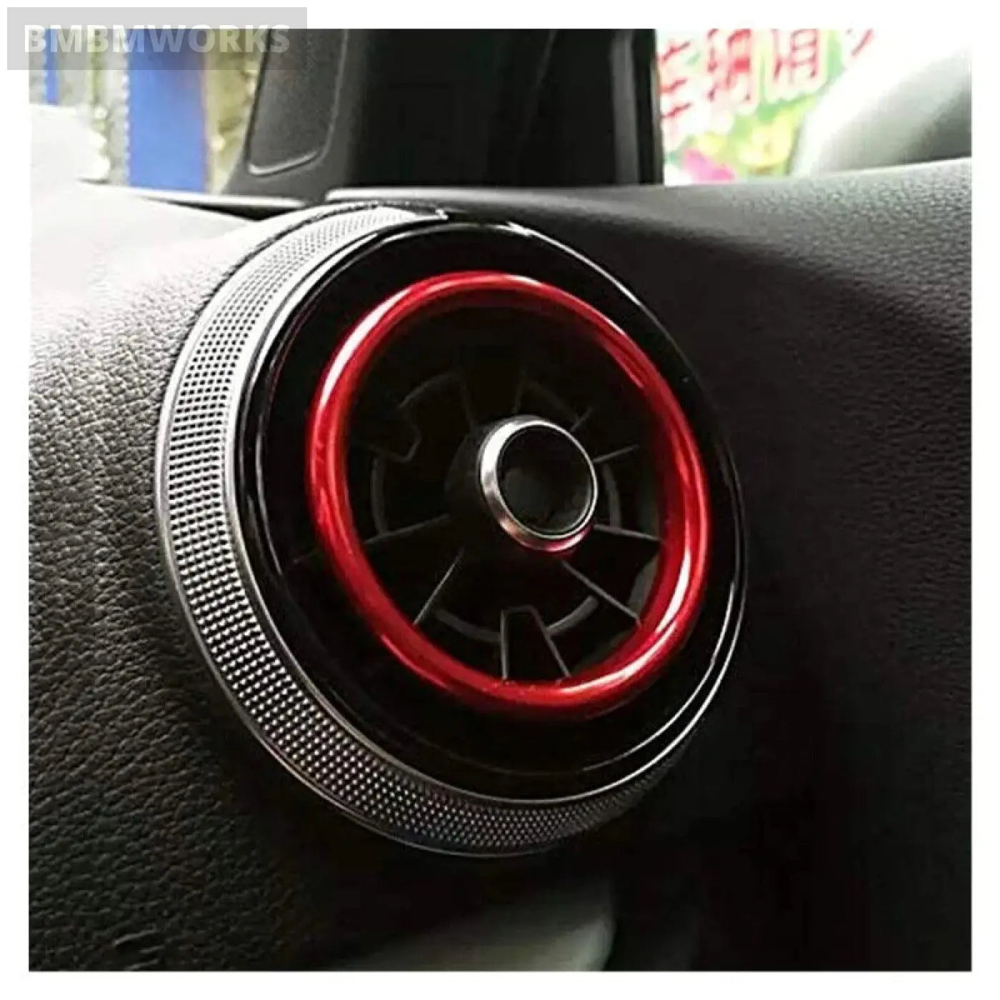 Audi A3 S3 8V Heater Air Vent A/C Ring Trim Surround Red 2013-2019 Pack Of 4