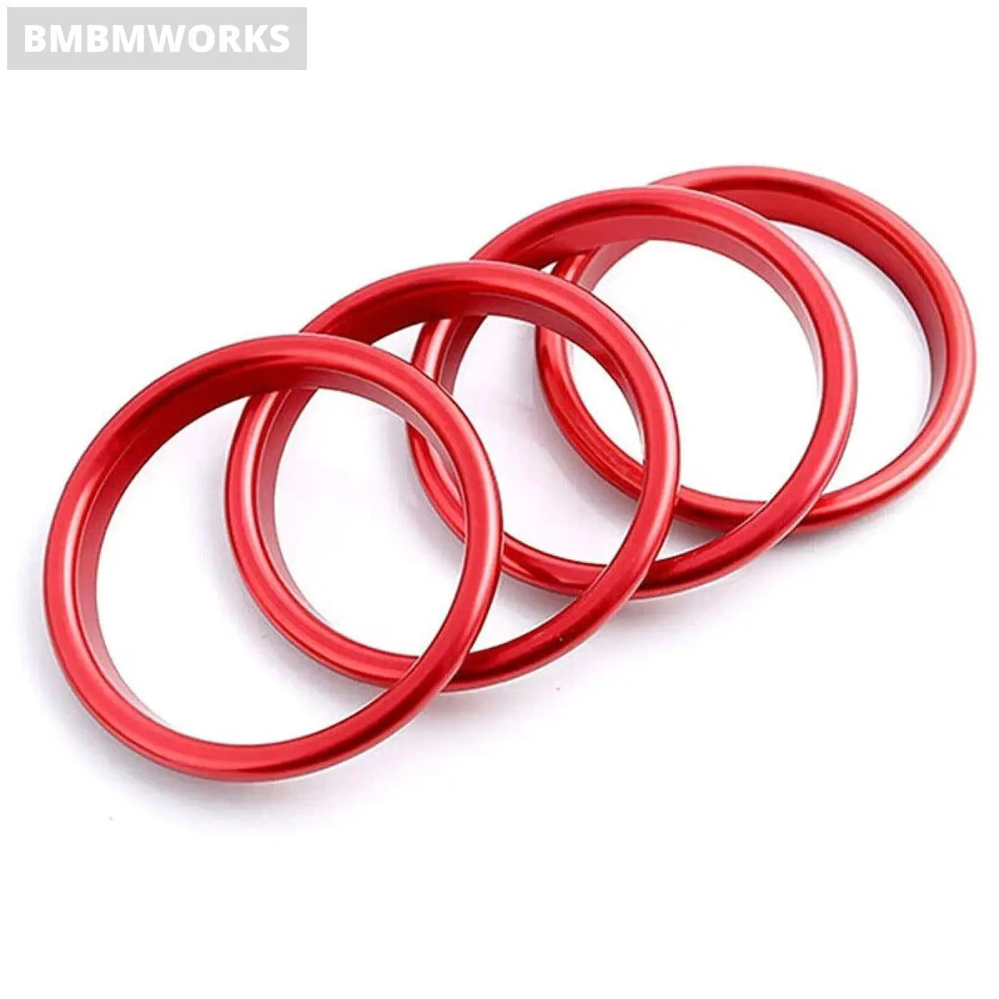 Audi A3 S3 8V Heater Air Vent A/C Ring Trim Surround Red 2013-2019 Pack Of 4