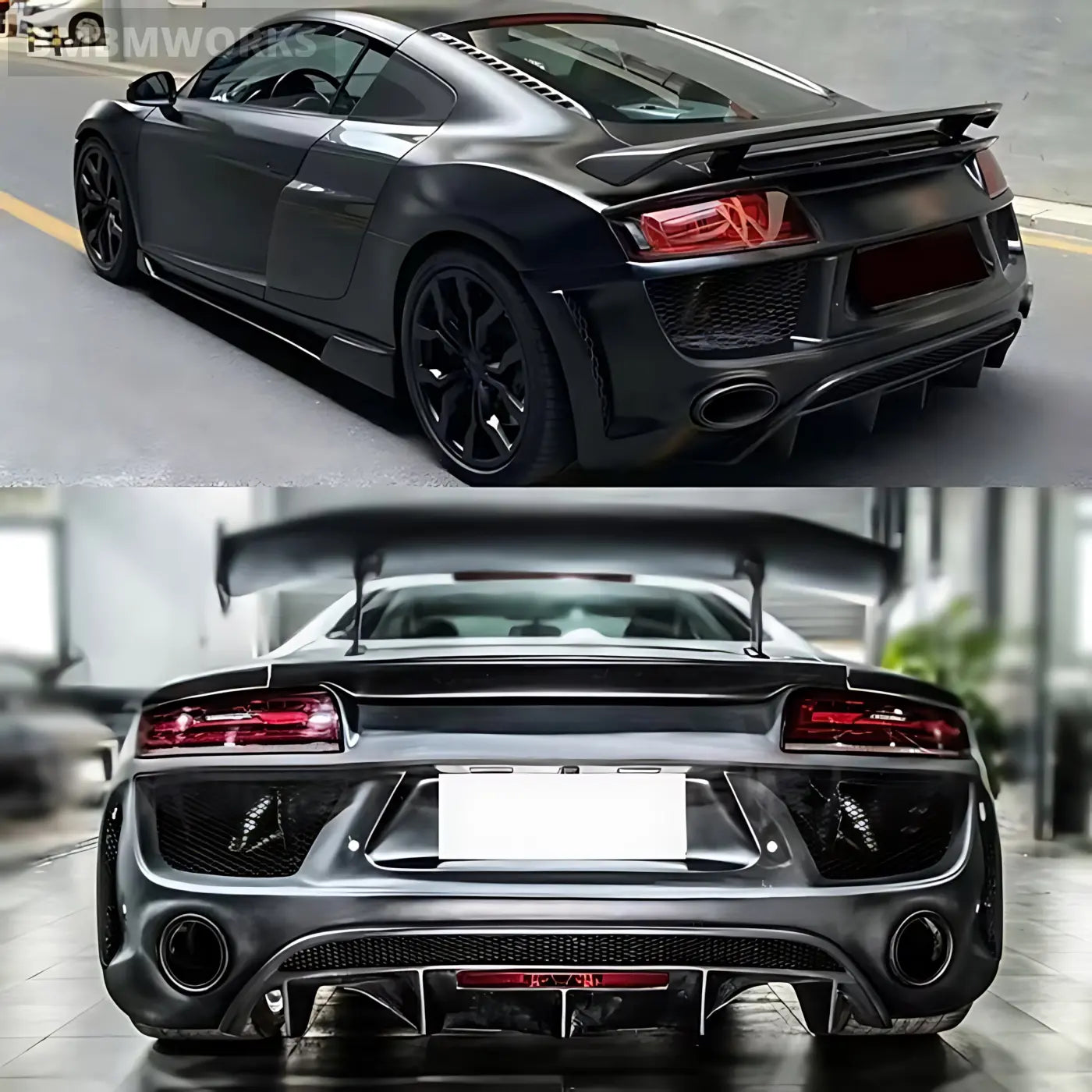 Audi R8 2010-2015 Muffler Exhaust Tips Carbon Metal Outlets Body Kits & Performance 2