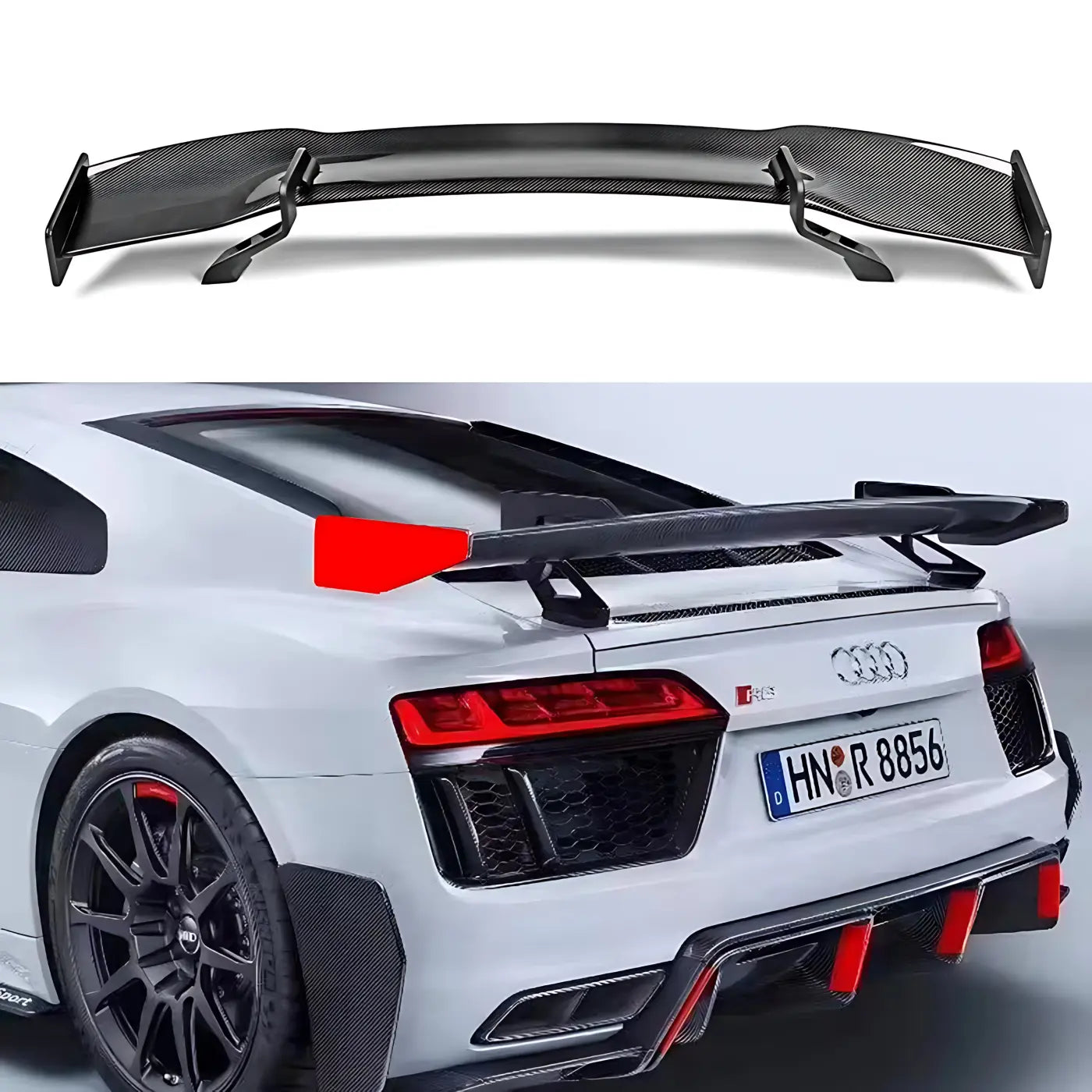 Audi R8 4S Forged Carbon Fiber GT Style Rear Spoiler / Wing (2016-2024 ...