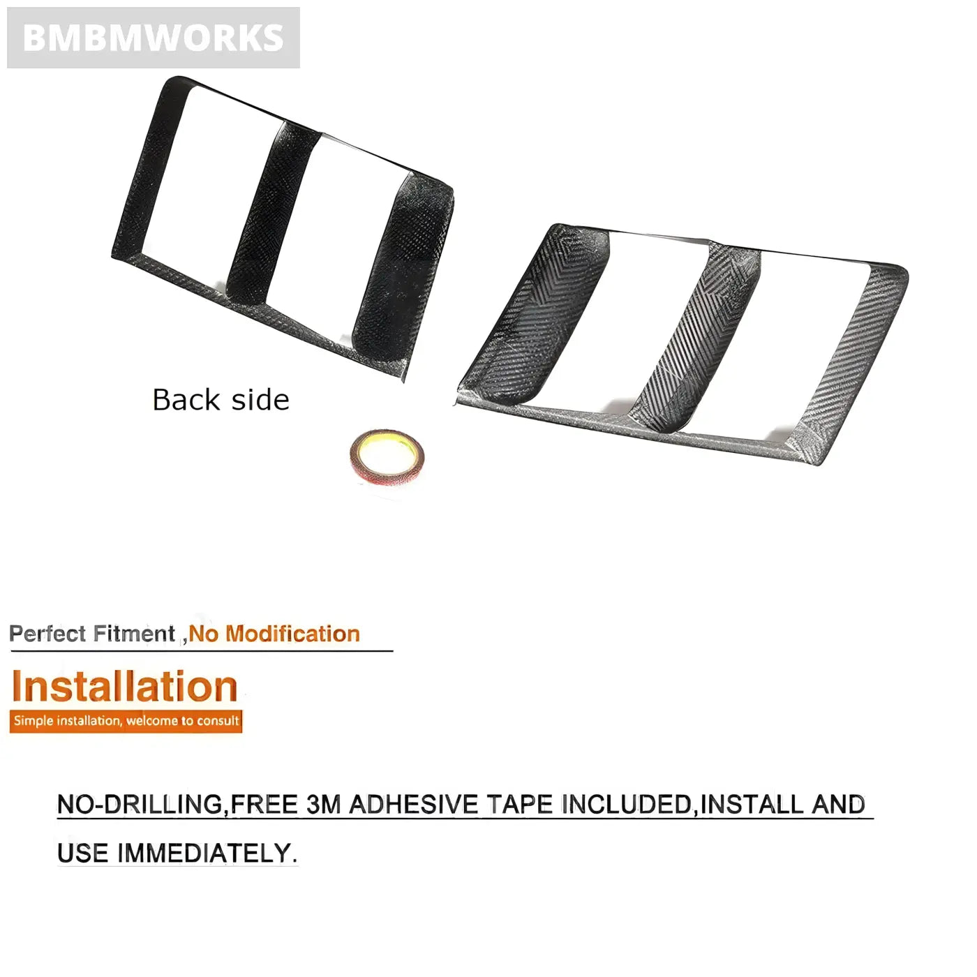 Audi R8 Carbon Fiber Fog Light Grille Trim (2016-2018) Body Kits & Performance 4