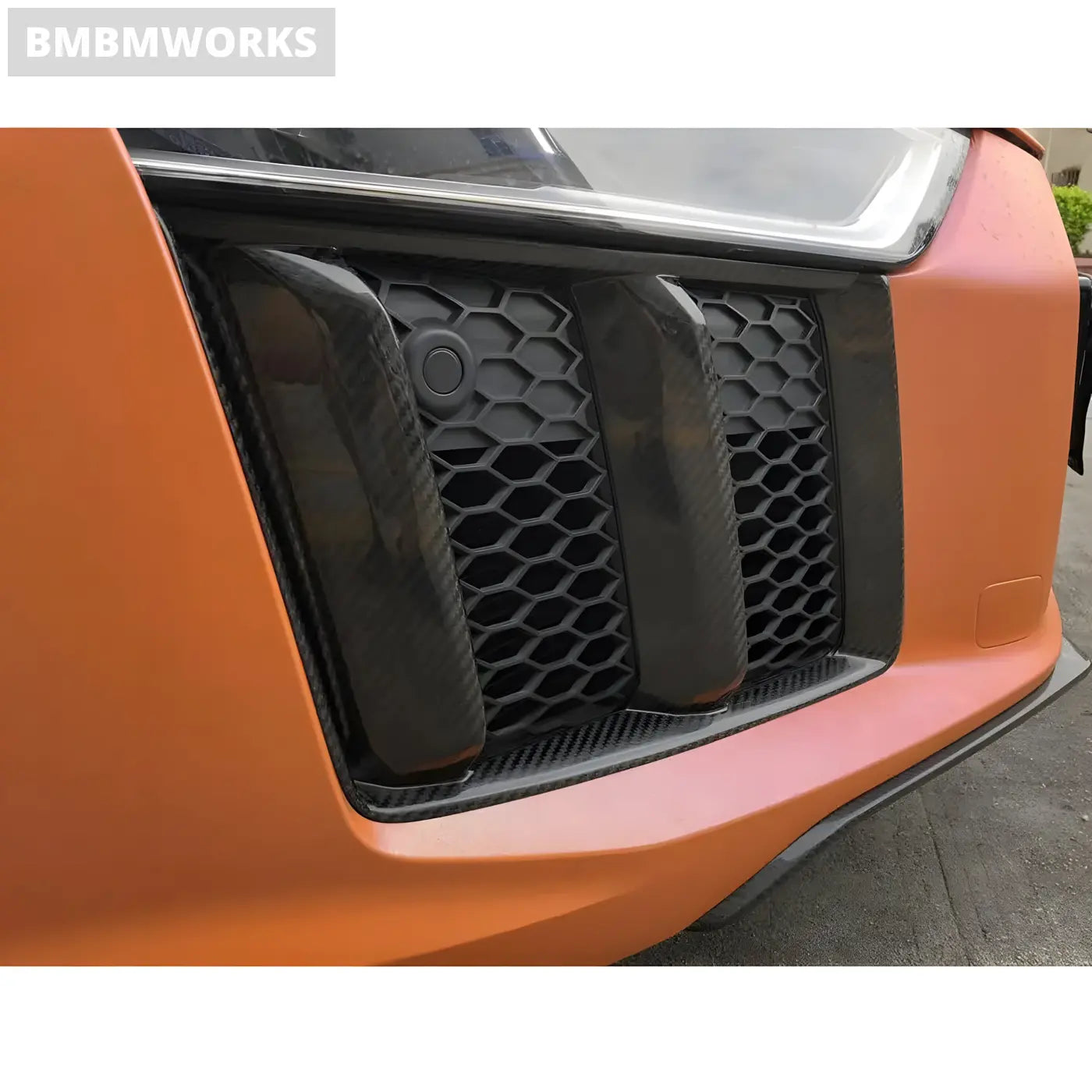 Audi R8 Carbon Fiber Fog Light Grille Trim (2016-2018) Body Kits & Performance 4