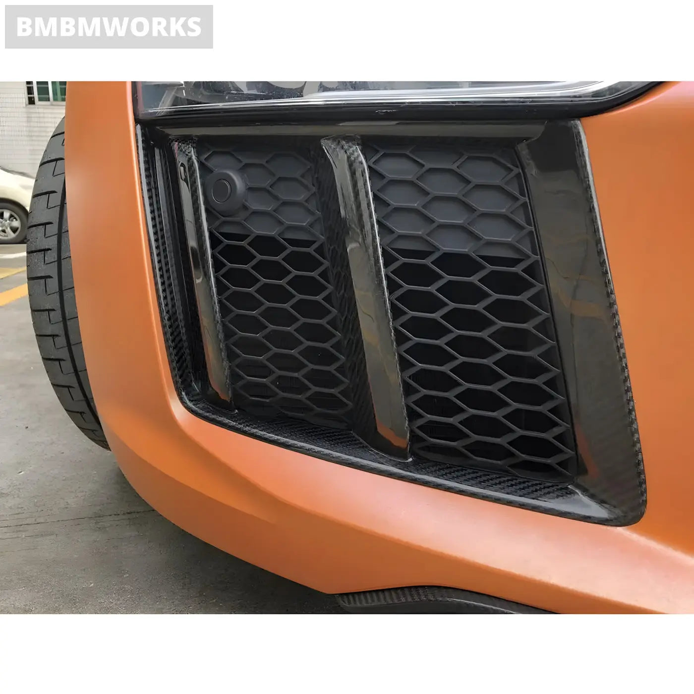 Audi R8 Carbon Fiber Fog Light Grille Trim (2016-2018) Body Kits & Performance 4