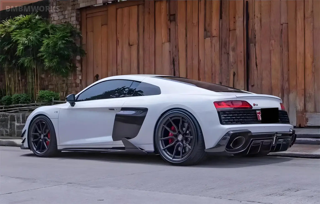 Audi R8 Carbon Fiber Front Bumper Splitter Front Lip Rear Diffuser and Side Skirt Body Kit (2017-2024) Body Kits &