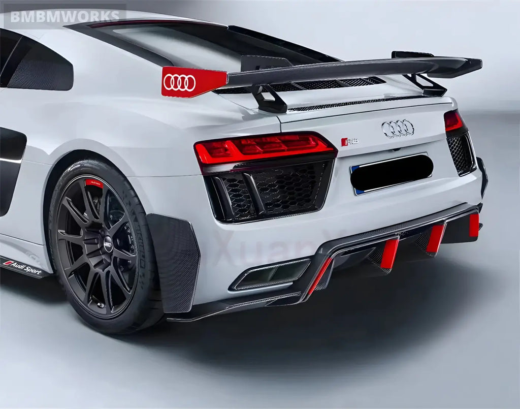 Audi R8 Carbon Fiber Full Body Kit (Front Lip Side Skirts Rear Diffuser Rear Spoiler Front Bumper Air Vents) 2017-2019