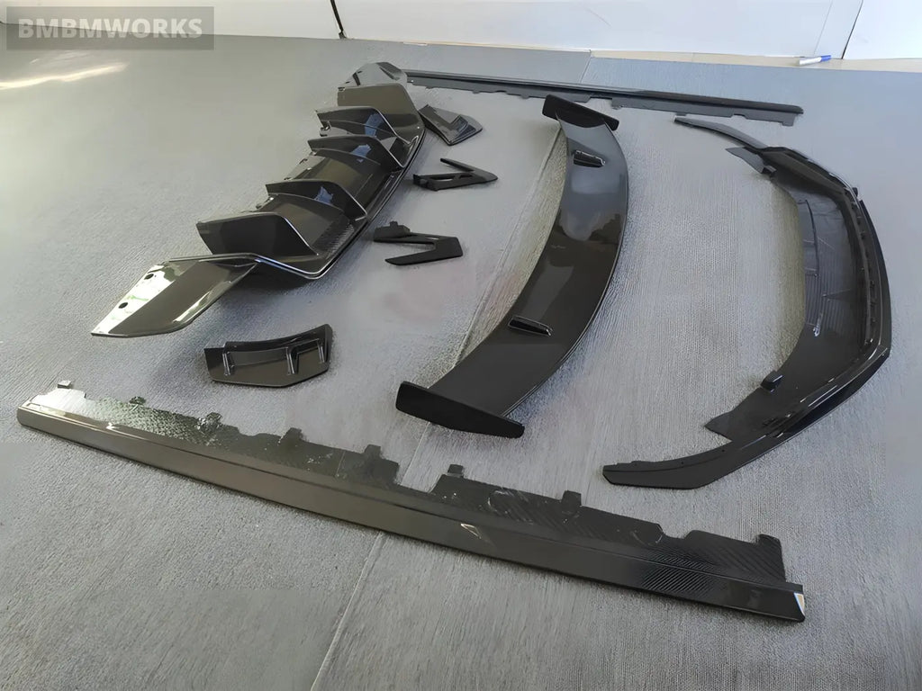 Audi R8 Carbon Fiber Full Body Kit (Front Lip Side Skirts Rear Diffuser Rear Spoiler Front Bumper Air Vents) 2017-2019