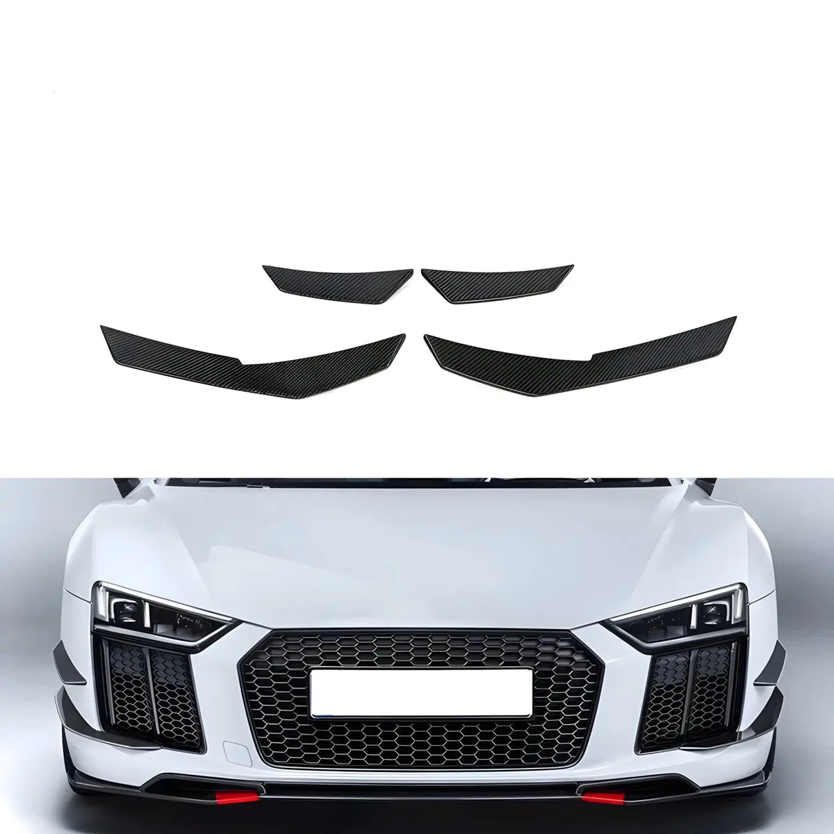 Audi R8 V10 Gen 2 Carbon Fiber Front Fins Diveplanes (2016–2018) Body Kits & Performance 2