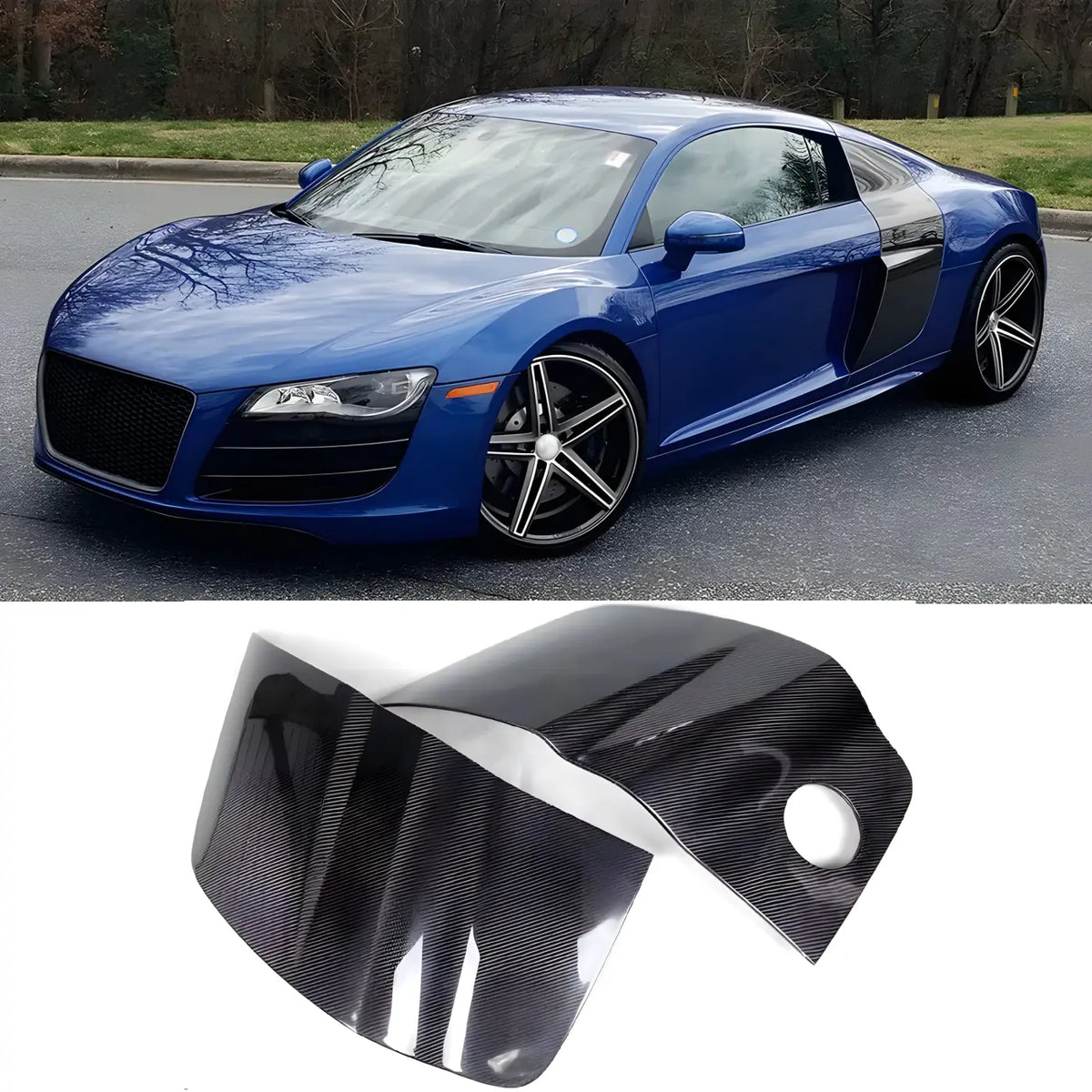 Audi R8 V8/V10 Coupe Carbon Fiber Side Door Fender Blade Trims (2008-2015) Body Kits & Performance 4