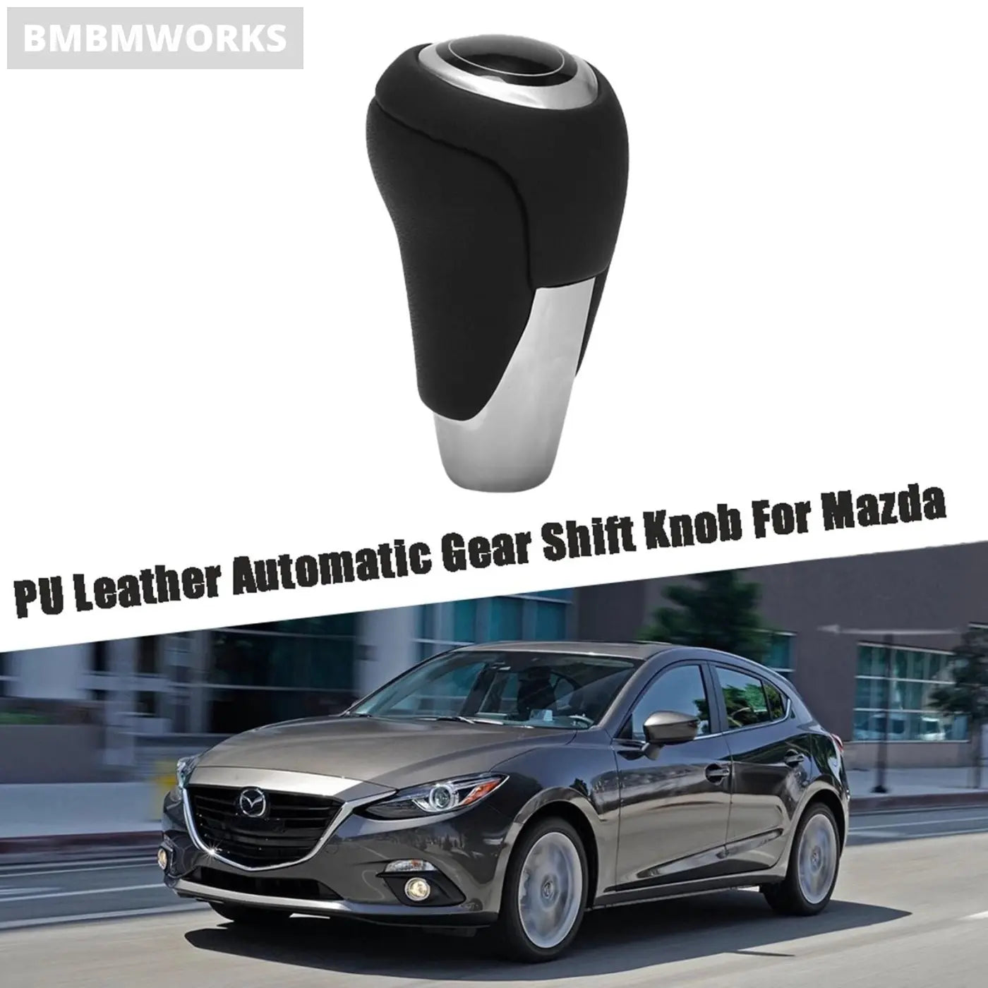Automatic Gear Shift Knob Leather Lever Mazda 3 5 8 Mx-5 Cx-5 Cx-7 Cx-9