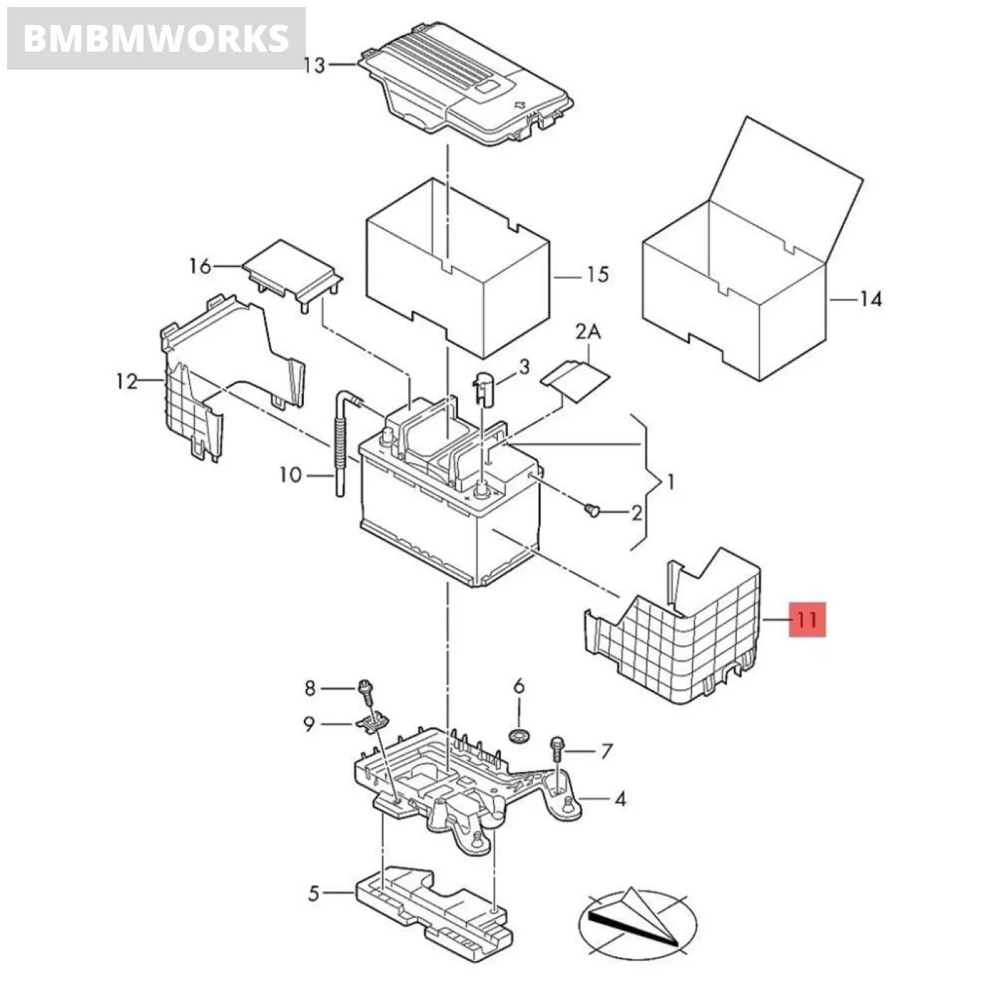 Battery Cover Dust Box Set Vw Cc Passat B6 Golf Mk5 Mk6 Tiguan Audi A3 Q3 Skoda