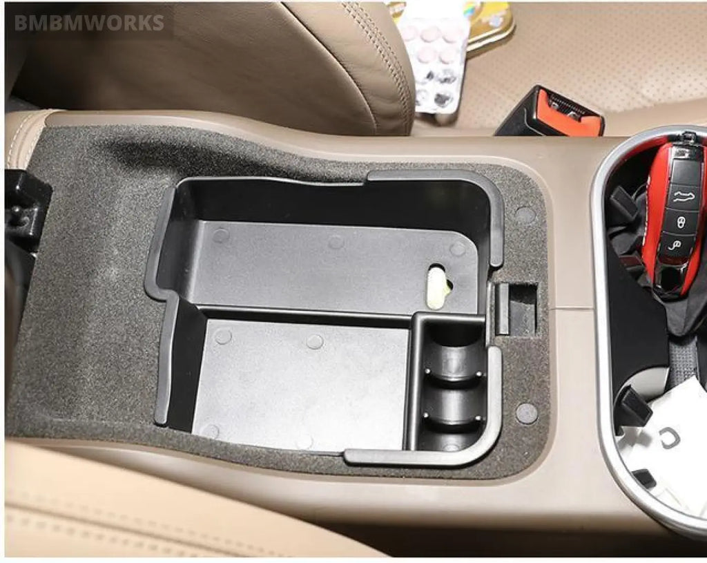 Black Abs Interior Center Console Armrest Storage Box Porsche Cayenne 2011-2020