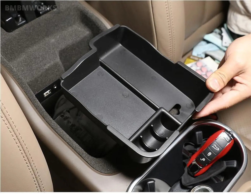Black Abs Interior Center Console Armrest Storage Box Porsche Cayenne 2011-2020