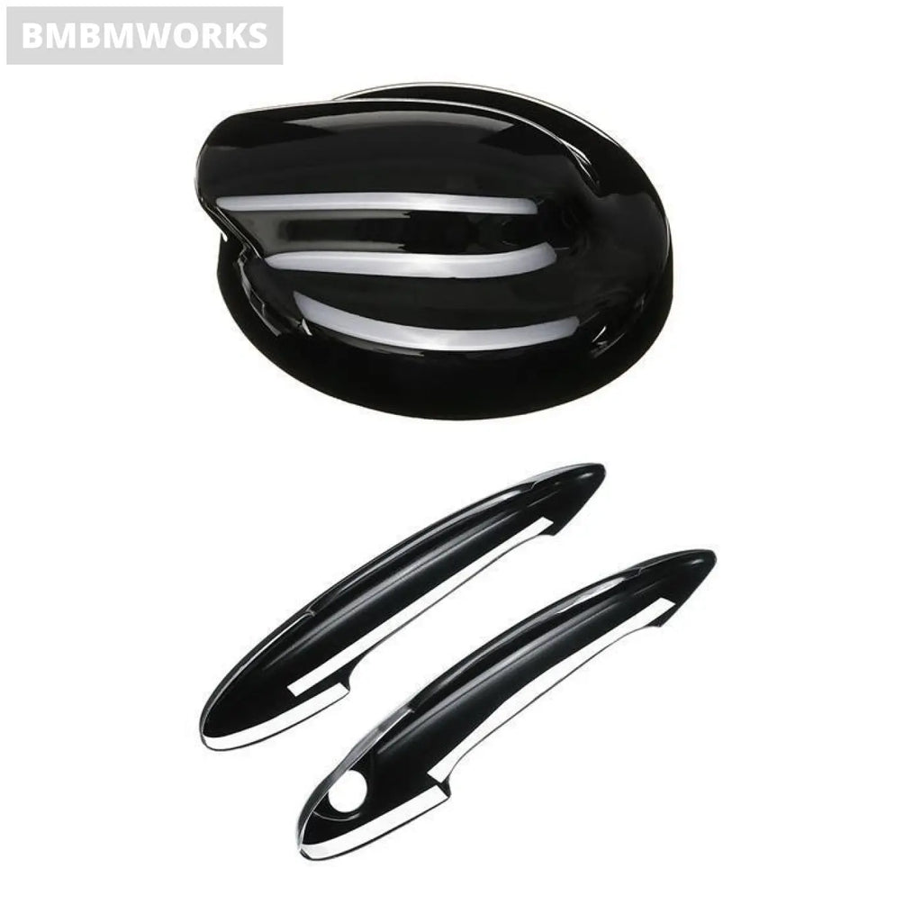 Black Door Handle Cover & Fuel Tank Cap Cooper S R50 R53 R56 Bmw