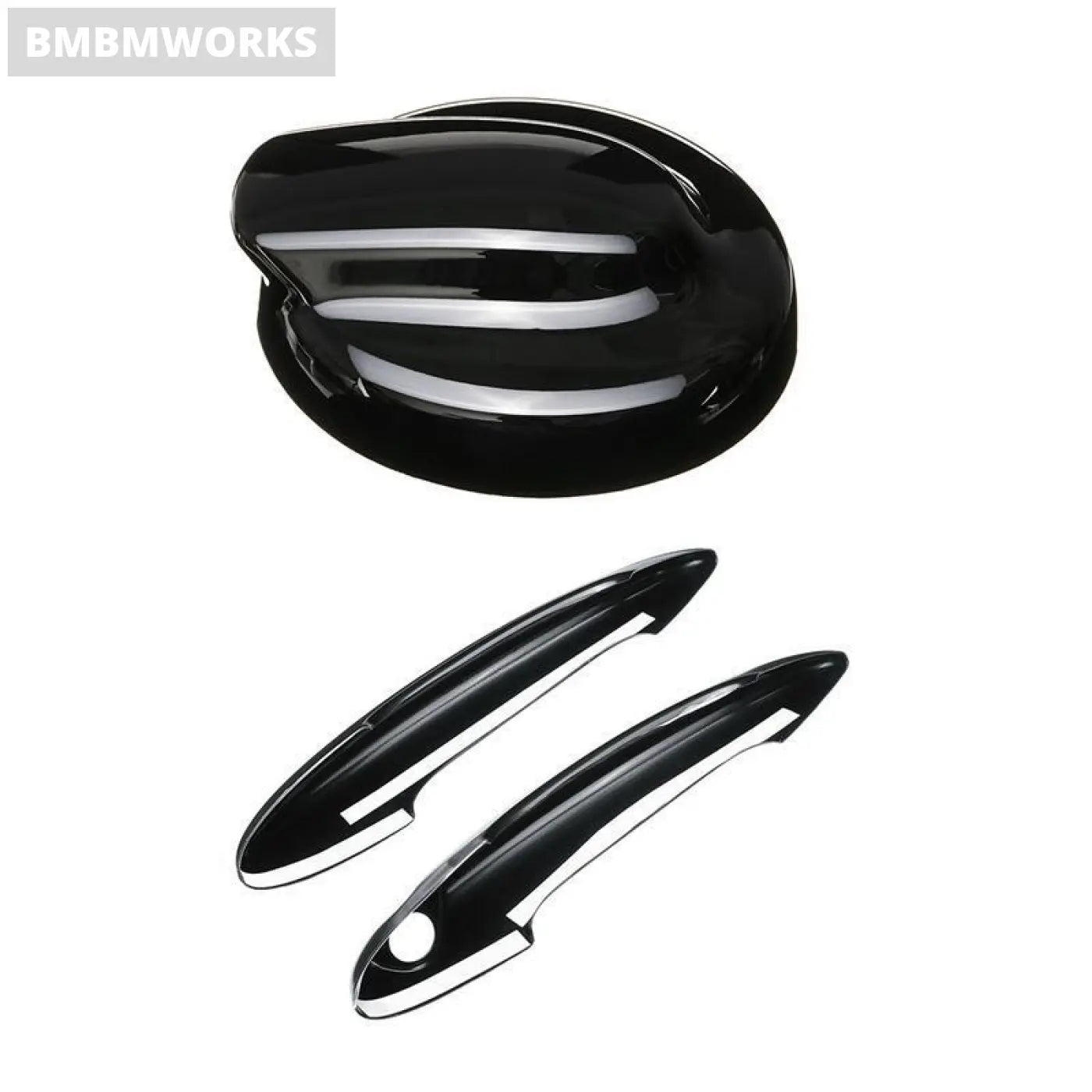 Black Door Handle Cover & Fuel Tank Cap Cooper S R50 R53 R56 Bmw