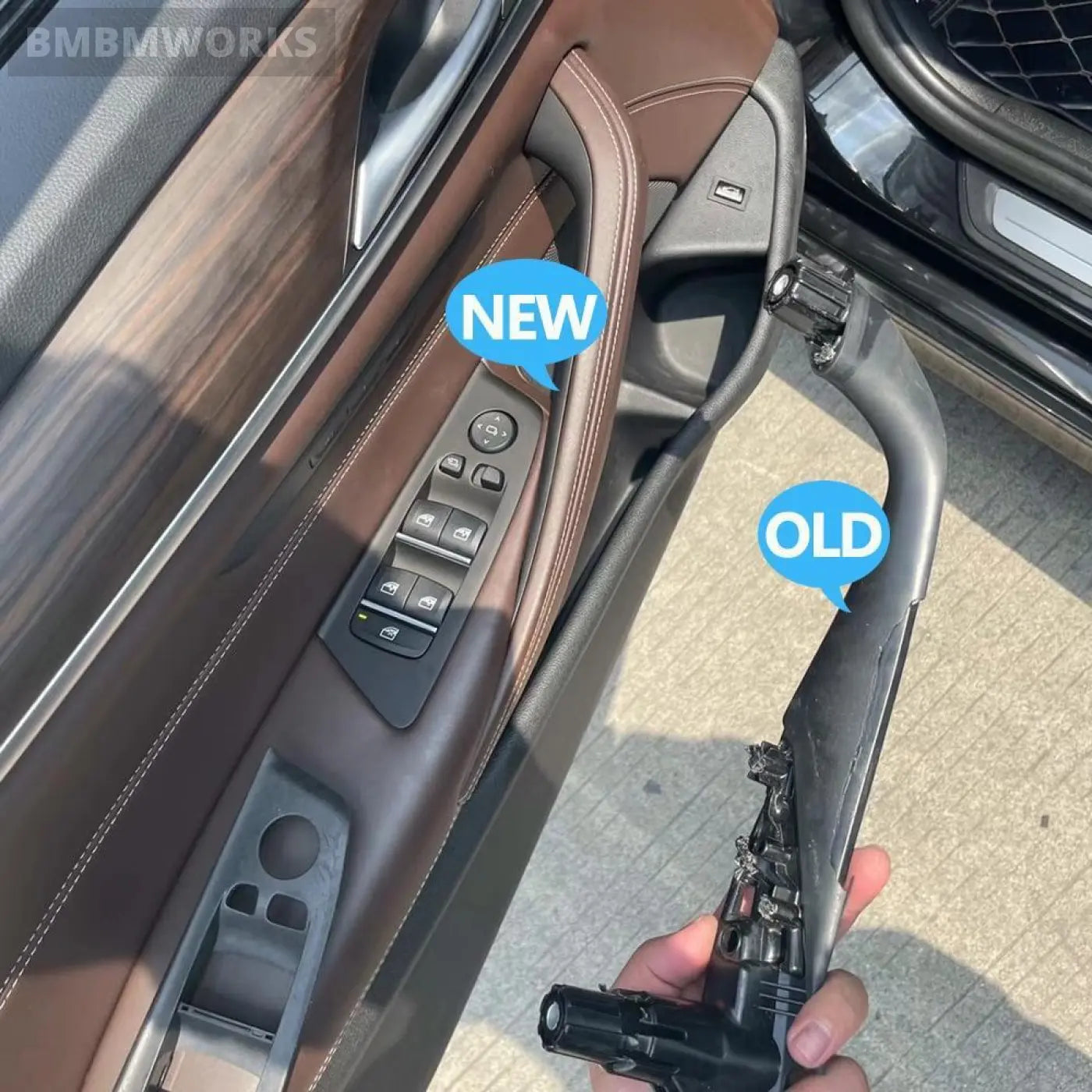 Black Interior Left Door Handle Inside Trim Bmw 5 G30 G31 F90 5141 7438 523