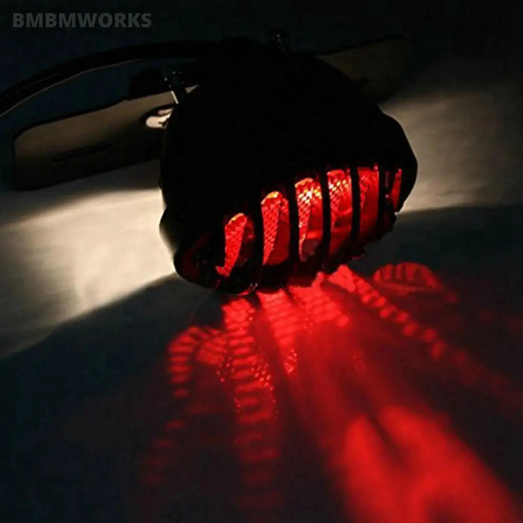 Black Round Metal Tail Brake Light Aprilia Harley Bobber Chopper Custom