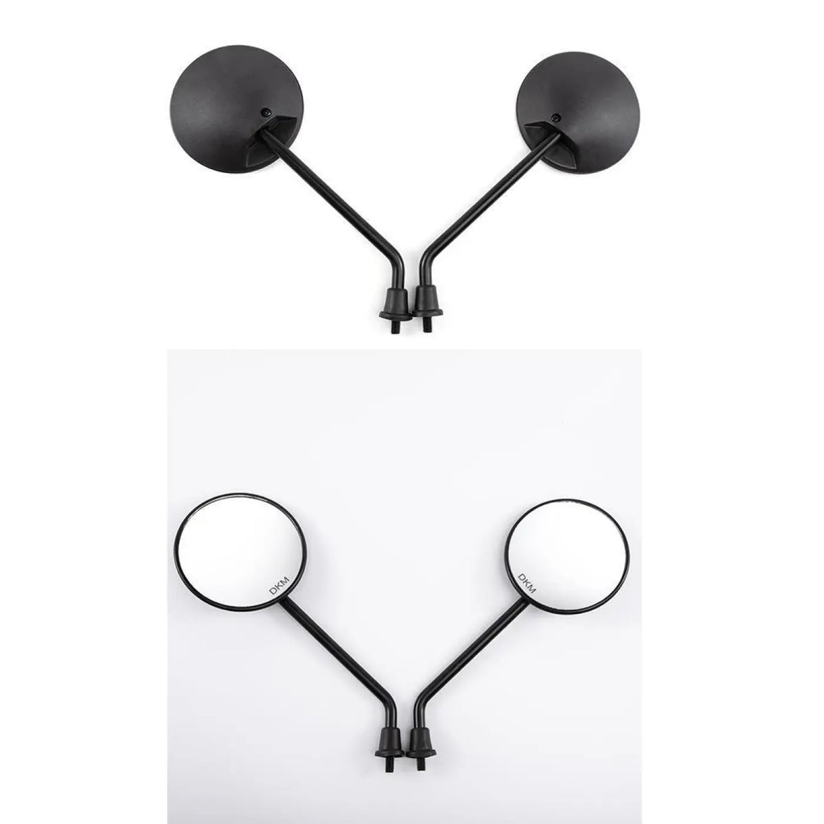 Black Round Motorcycle Rearview Mirrors 10Mm Sym Kymco Vespa Motorbikes Scooter