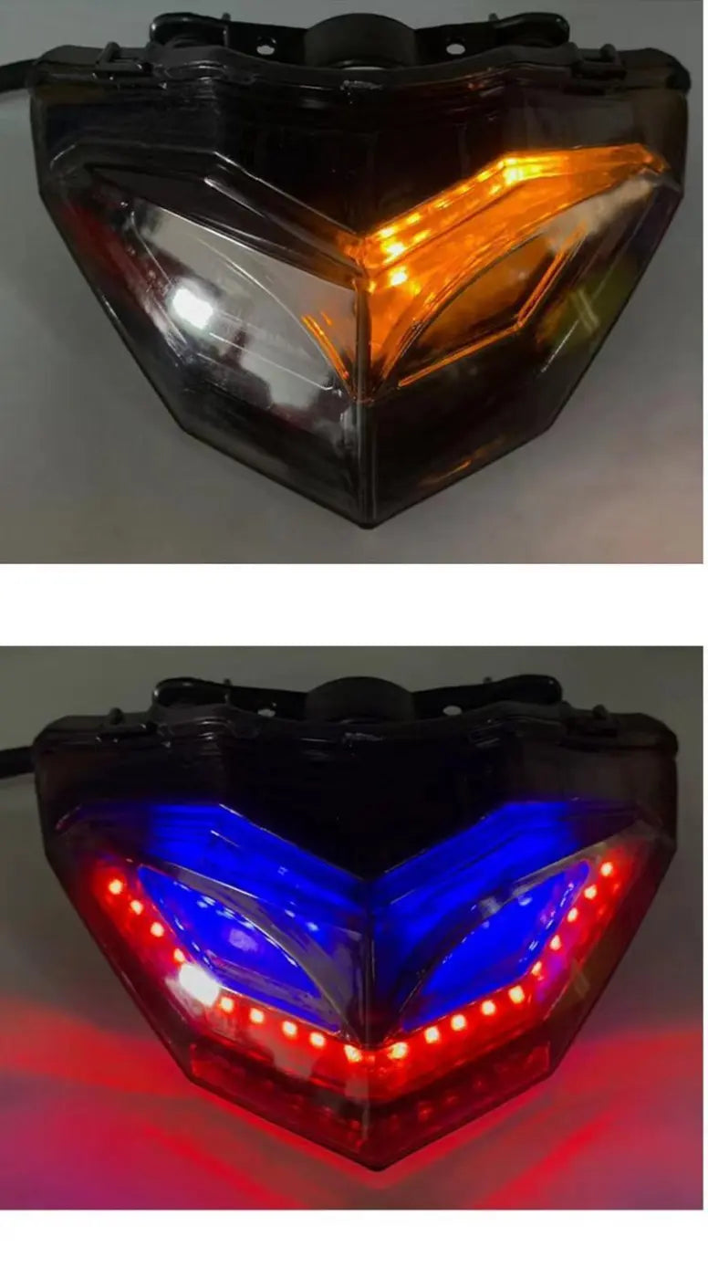 Blue Rear Taillight Tail Brake Turn Signals Kawasaki Ninja 250 300 Ex300 2013-17