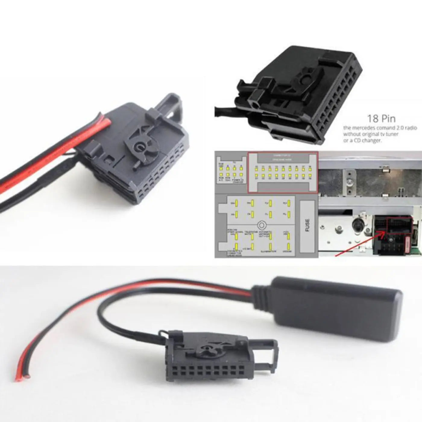 Bluetooth Adapter Aux Cable For Mercedes Comand 2.0 Aps 220 W211 W208 W168 W203