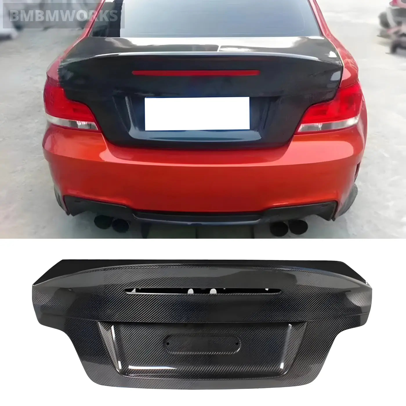 BMW 1 Series E82 M Coupe Carbon Fiber Rear Trunk Boot Cover Wing Lip (2008-2013) Body Kits & Performance 4
