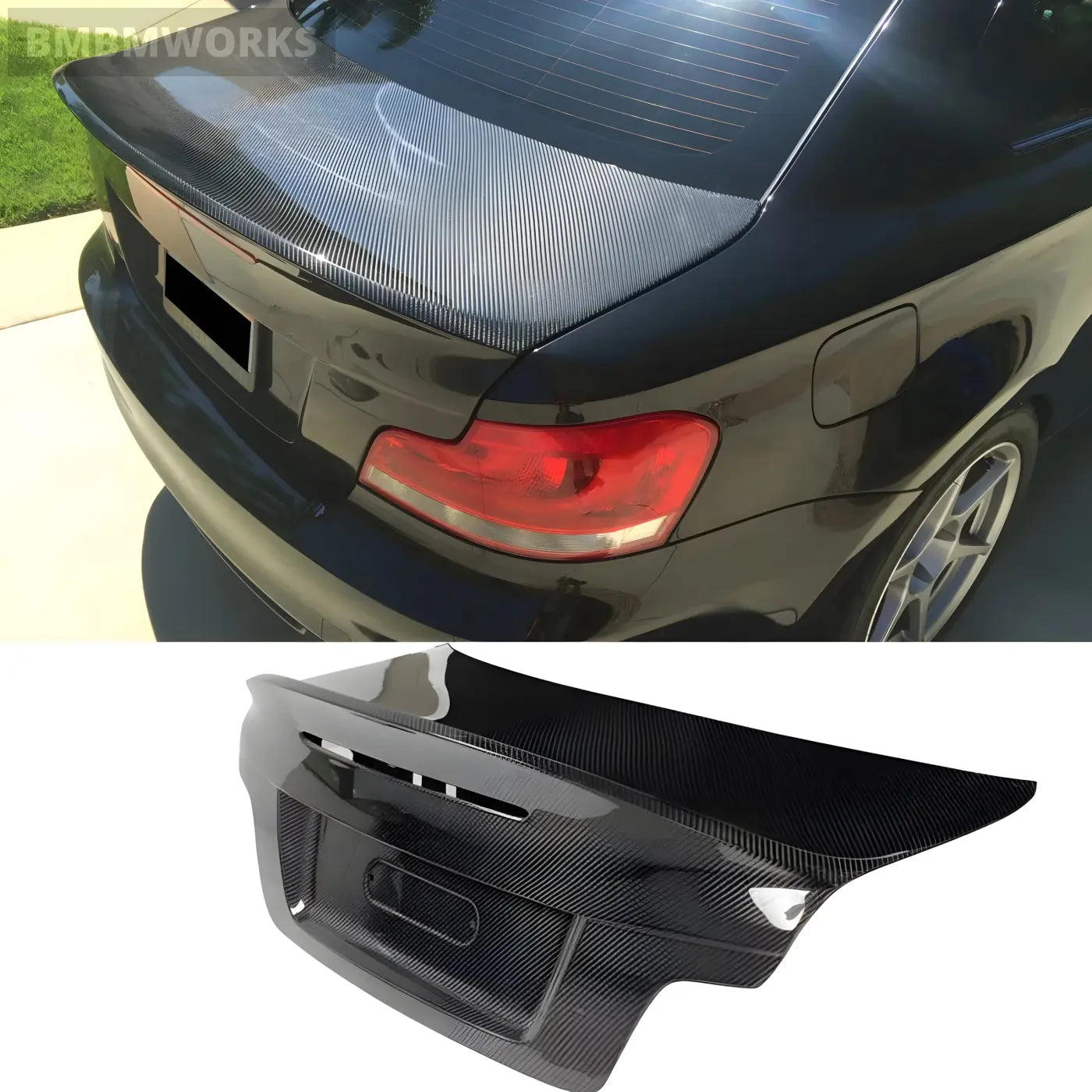 BMW 1 Series E82 M Coupe Carbon Fiber Rear Trunk Boot Cover Wing Lip (2008-2013) Body Kits & Performance 4