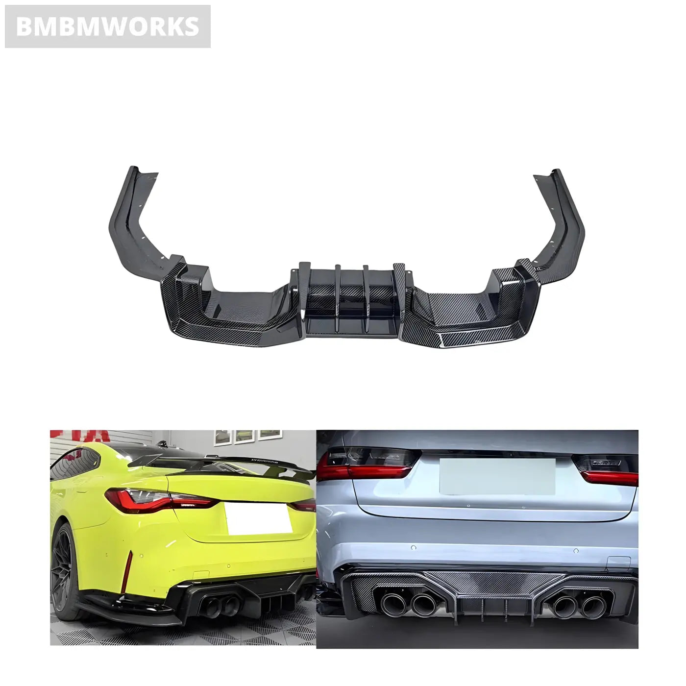 BMW 3 & 4 Series G80 M3 / G82-G83 M4 Carbon Fiber Rear Bumper Lip Diffuser (2020 + ) Body Kits & Performance 4