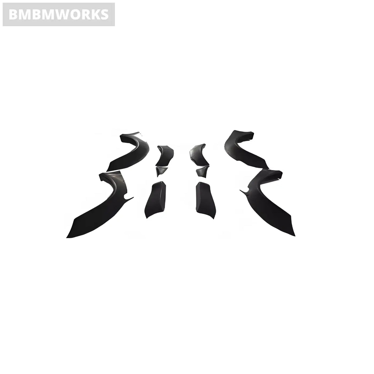 BMW 3 Series E92 M3 LB-Style Wide Body Kit – Fender FRP Unpainted Black Rear Bumper Tail Spoiler & Rear Diffuser Body
