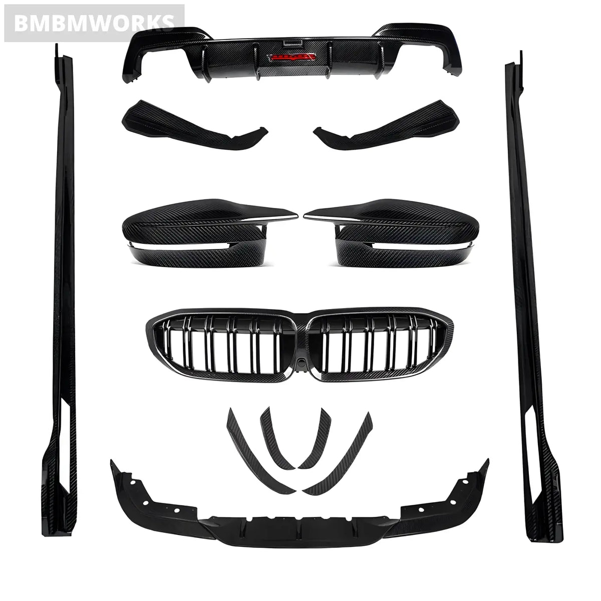 BMW 3 Series G20/G28 Carbon Fiber Rear Bumper Lip Spoiler Separator Diffuser (2020-2022) Body Kits & Performance 2
