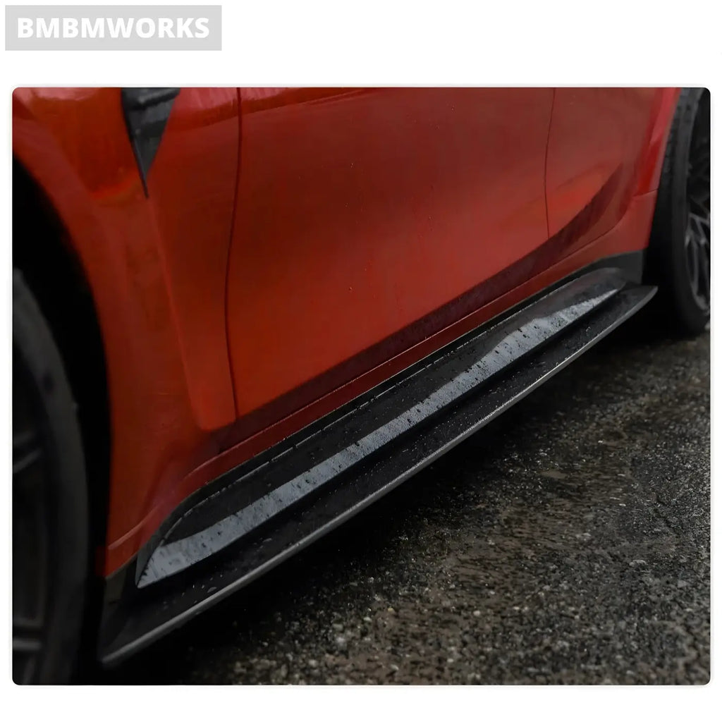 BMW 3 Series G80 M3 Carbon Fiber Side Skirts Extension Lip (2019-2022) Body Kits & Performance 4