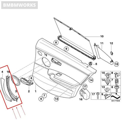 Bmw 3Er Inner Handle Interior Door Pull Trim Gray Beige Black Left Right E90 E91