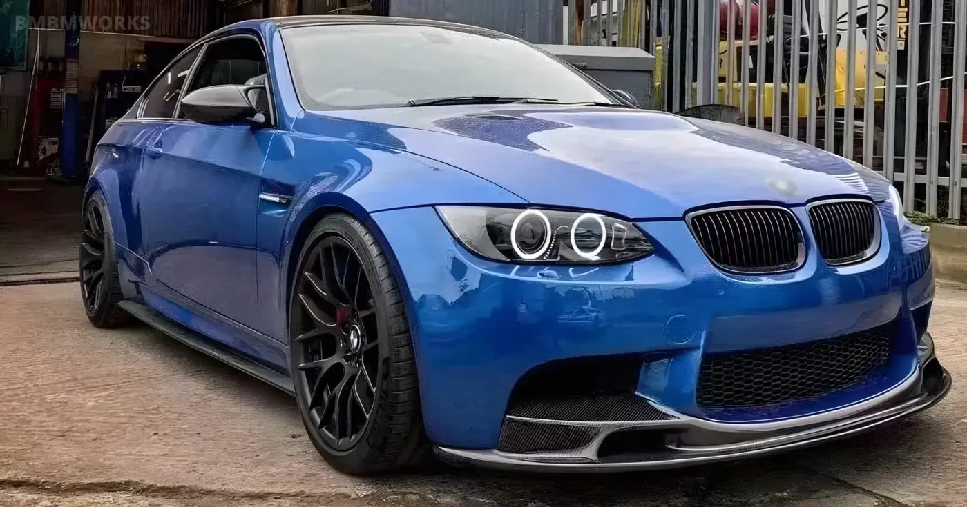 BMW E90 / E92 / E93 M3 Upgrade E92 M3 GTS V-Style Carbon Fiber Front Bumper Splitter Lip (2005-2011) Body Kits &