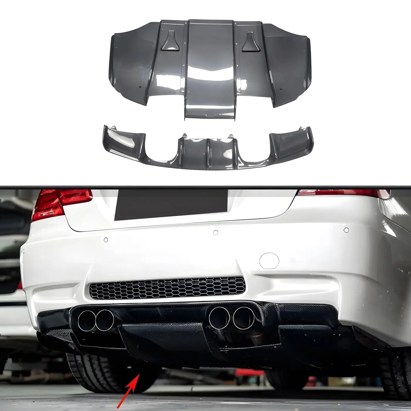 BMW E92/E93 M3 Carbon Fiber Rear Bumper Diffuser Lip Spoiler Body Kit (2007-2013) Body Kits & Performance 2