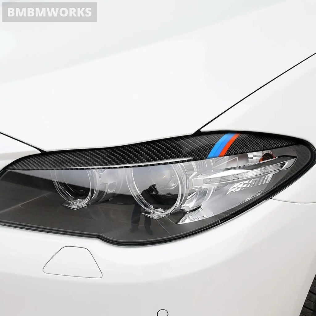 Bmw F10 F11 F18 5 Series 2011-2017 Styling Carbon Fiber Headlights Eyebrows